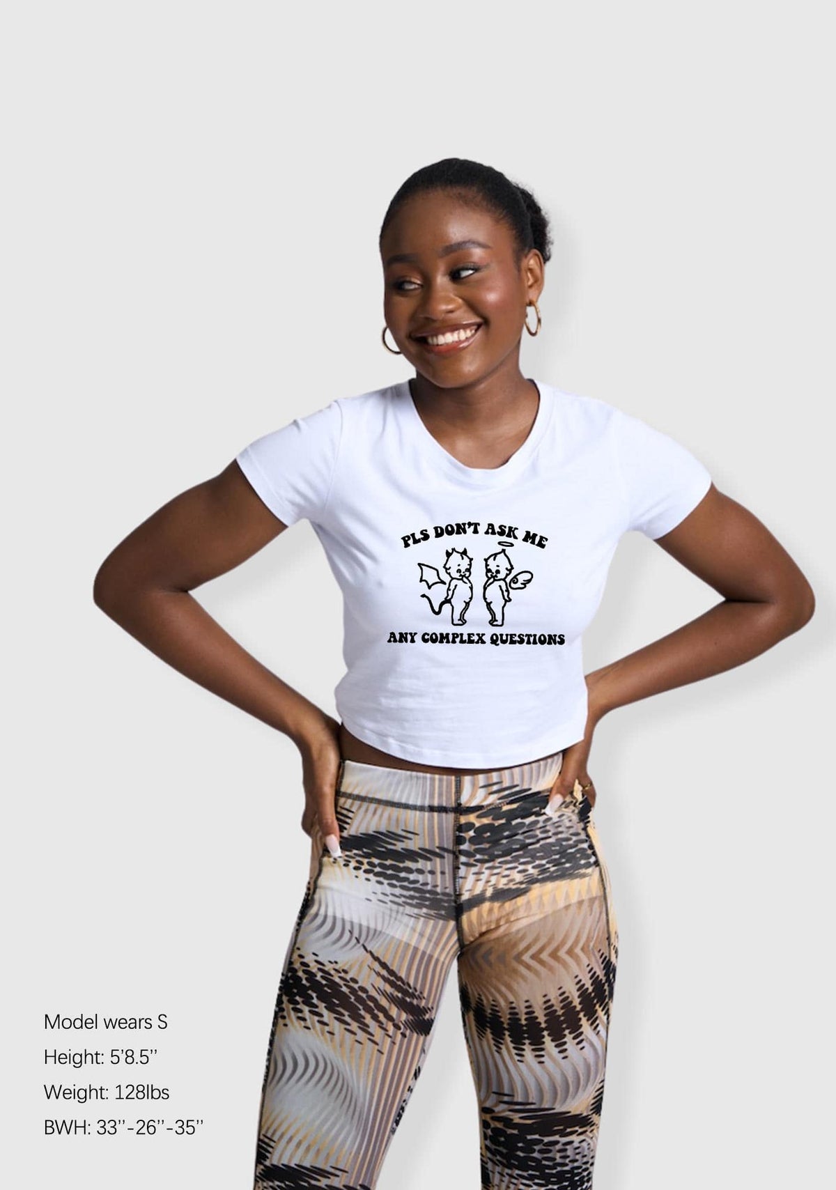 PLS Don't Ask Me Any Complex Questions Y2K Baby Tee