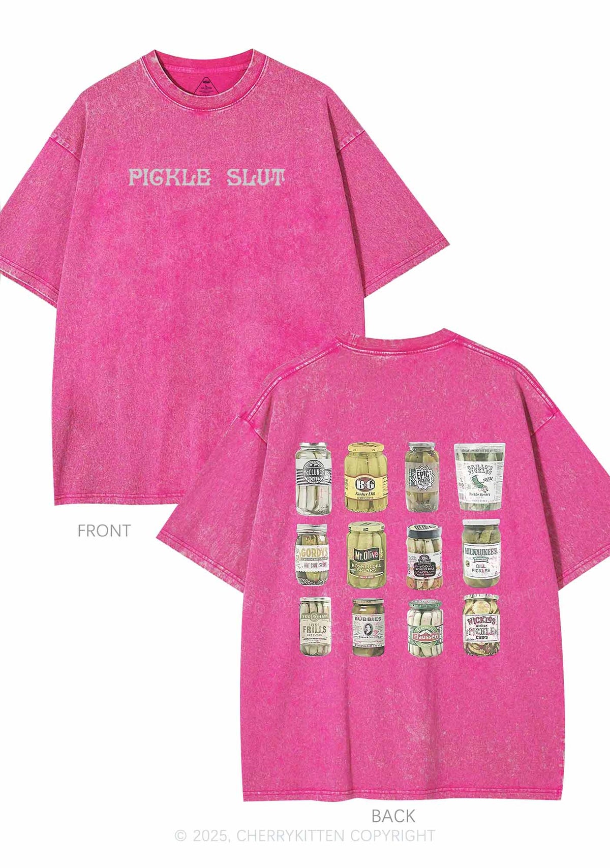 Pickle Slxt Two Sides Y2K Shirts Washed Tee Cherrykitten