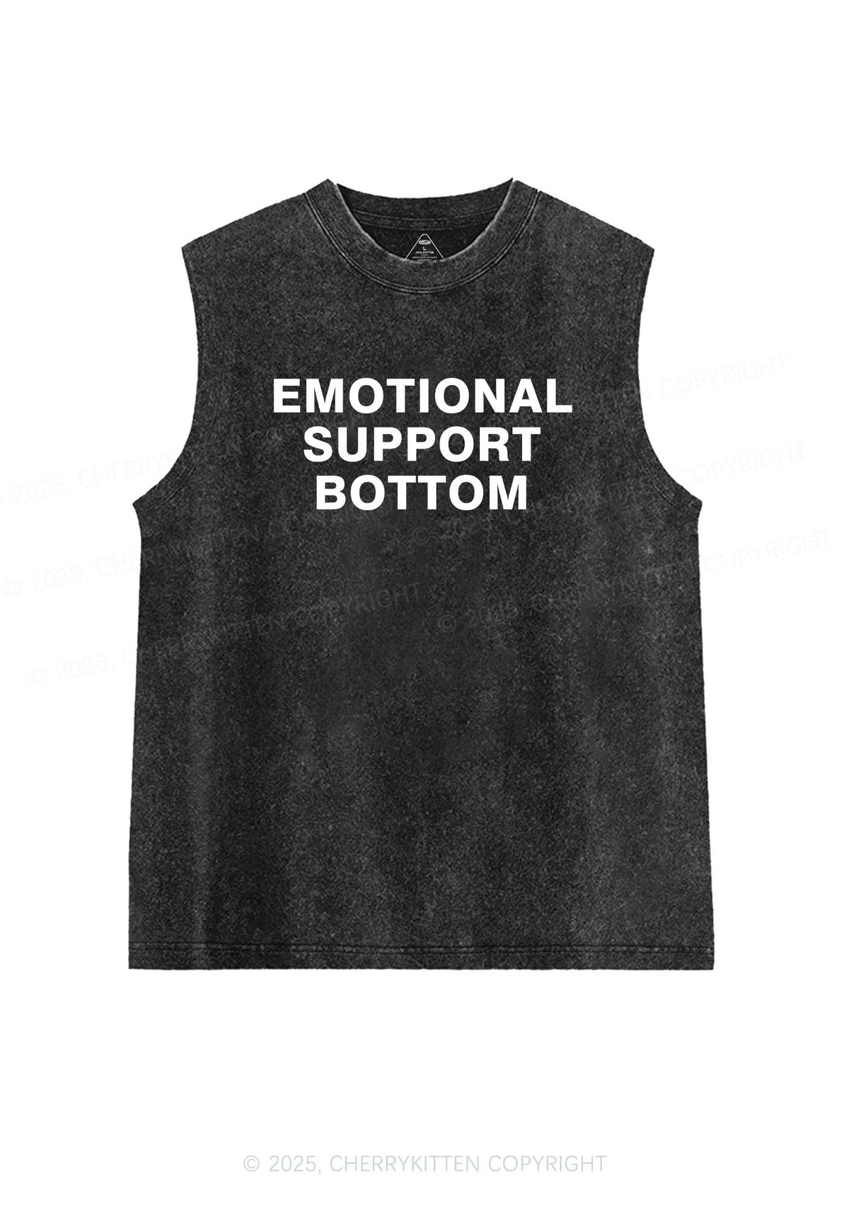 Emotional Support Bottom Pride Y2K Washed Muscle Tank Cherrykitten