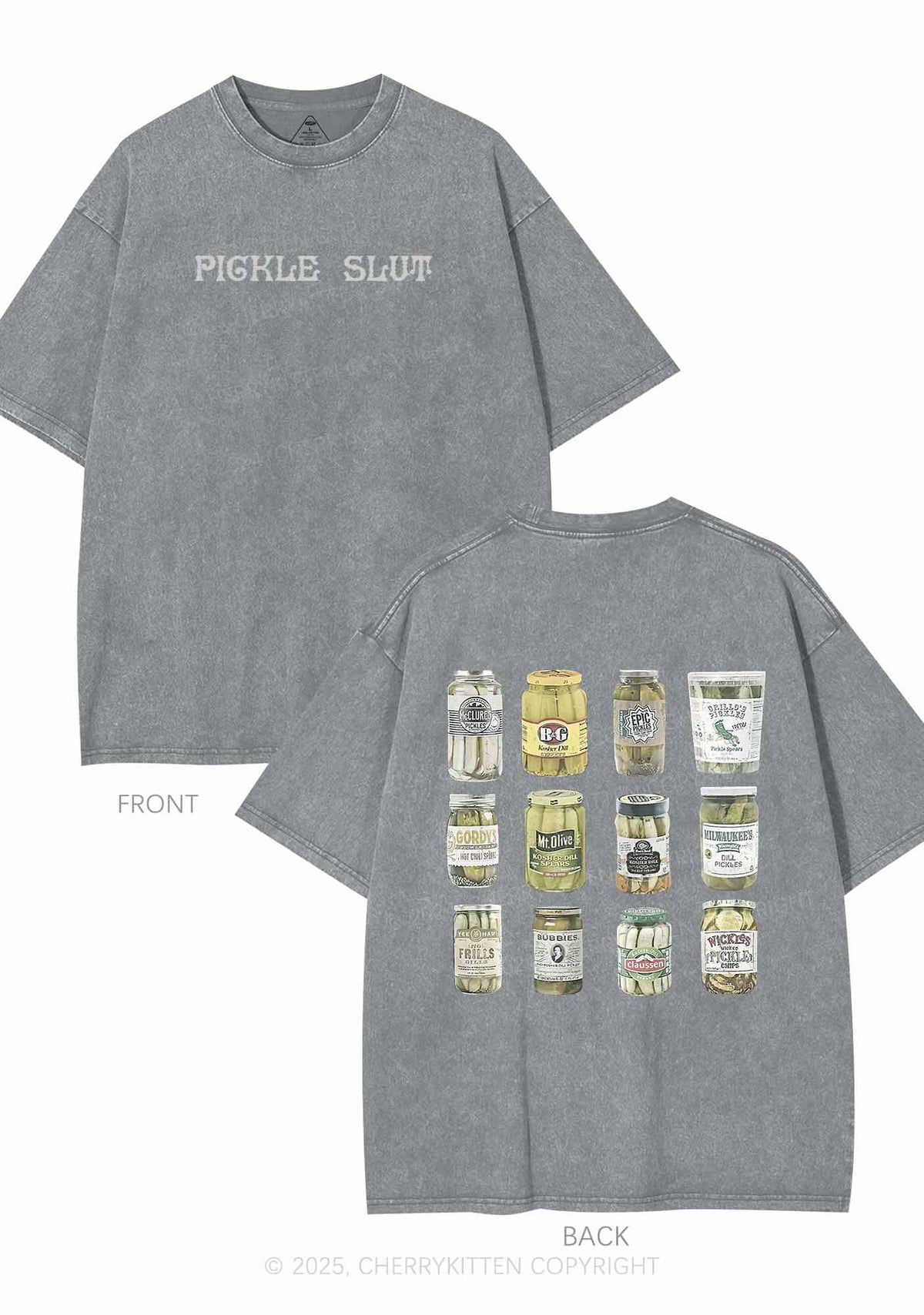 Pickle Slxt Two Sides Y2K Shirts Washed Tee Cherrykitten
