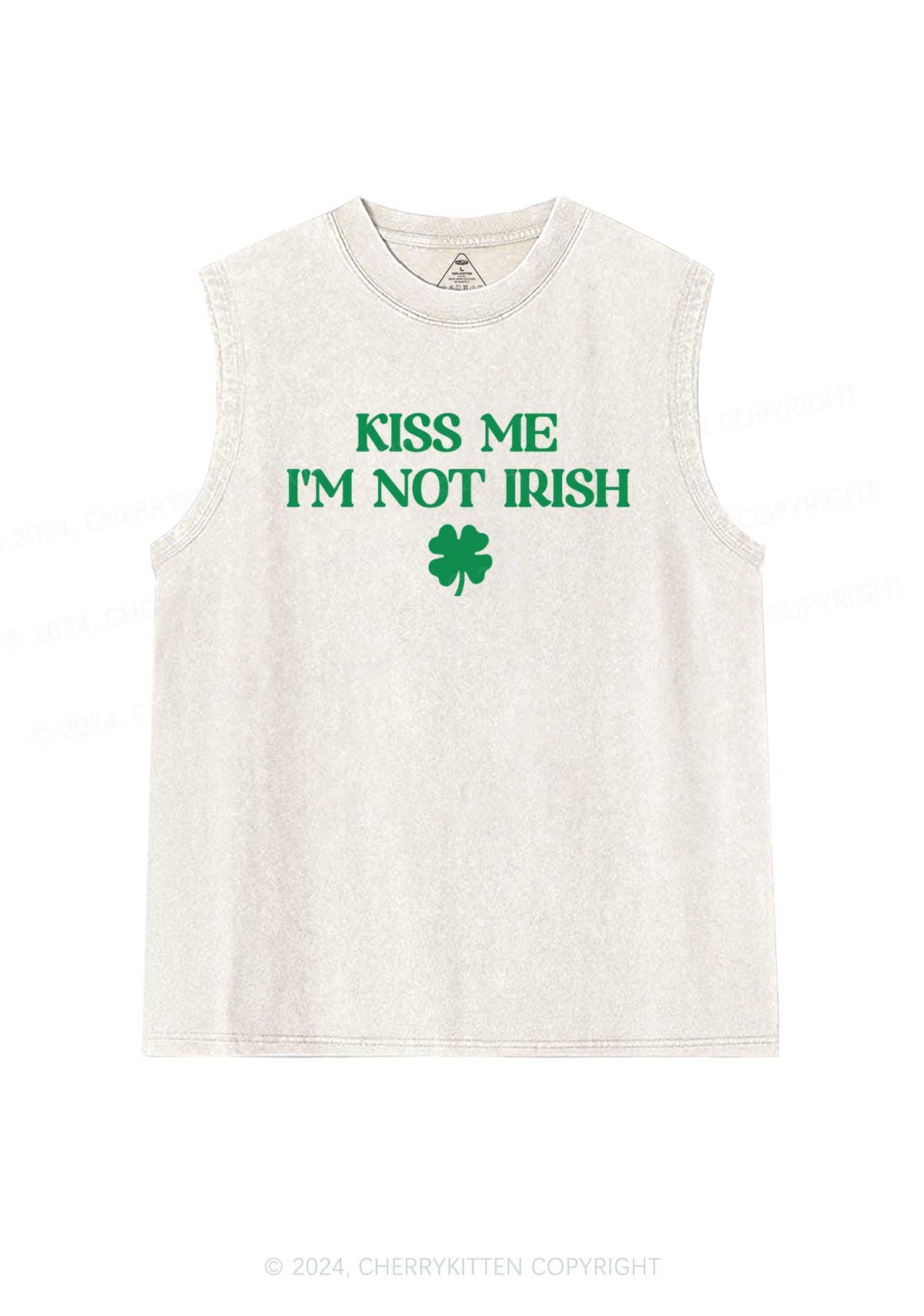 Im Not Irish St Patricks Y2K Washed Tank Cherrykitten