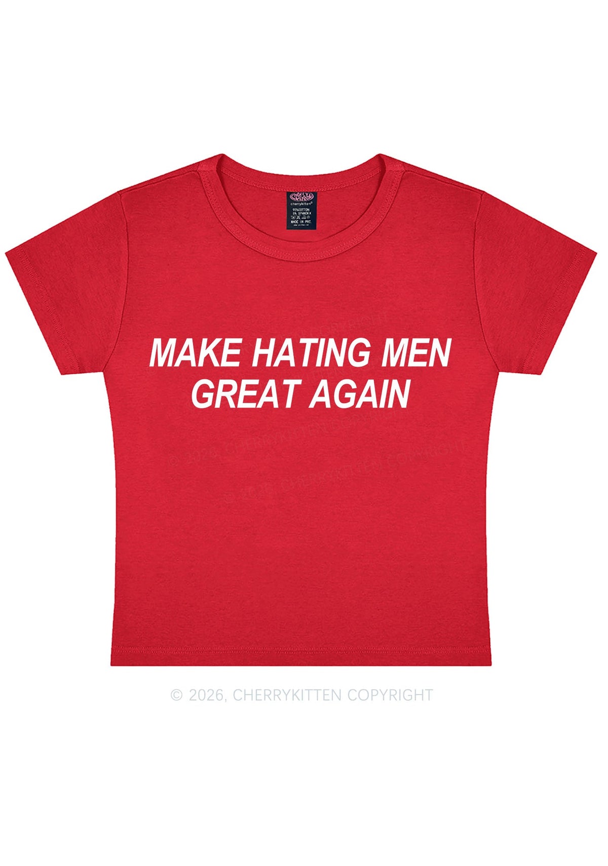 Make Hating Men Great Again Y2K Baby Tee Cherrykitten