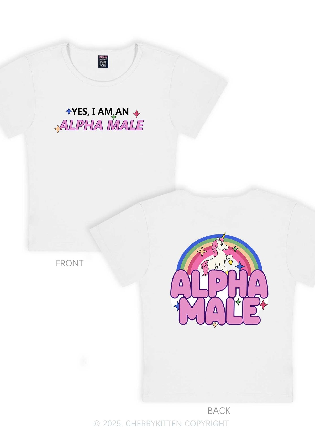 Alpha Male Two Sides Pride Y2K Baby Tee Cherrykitten