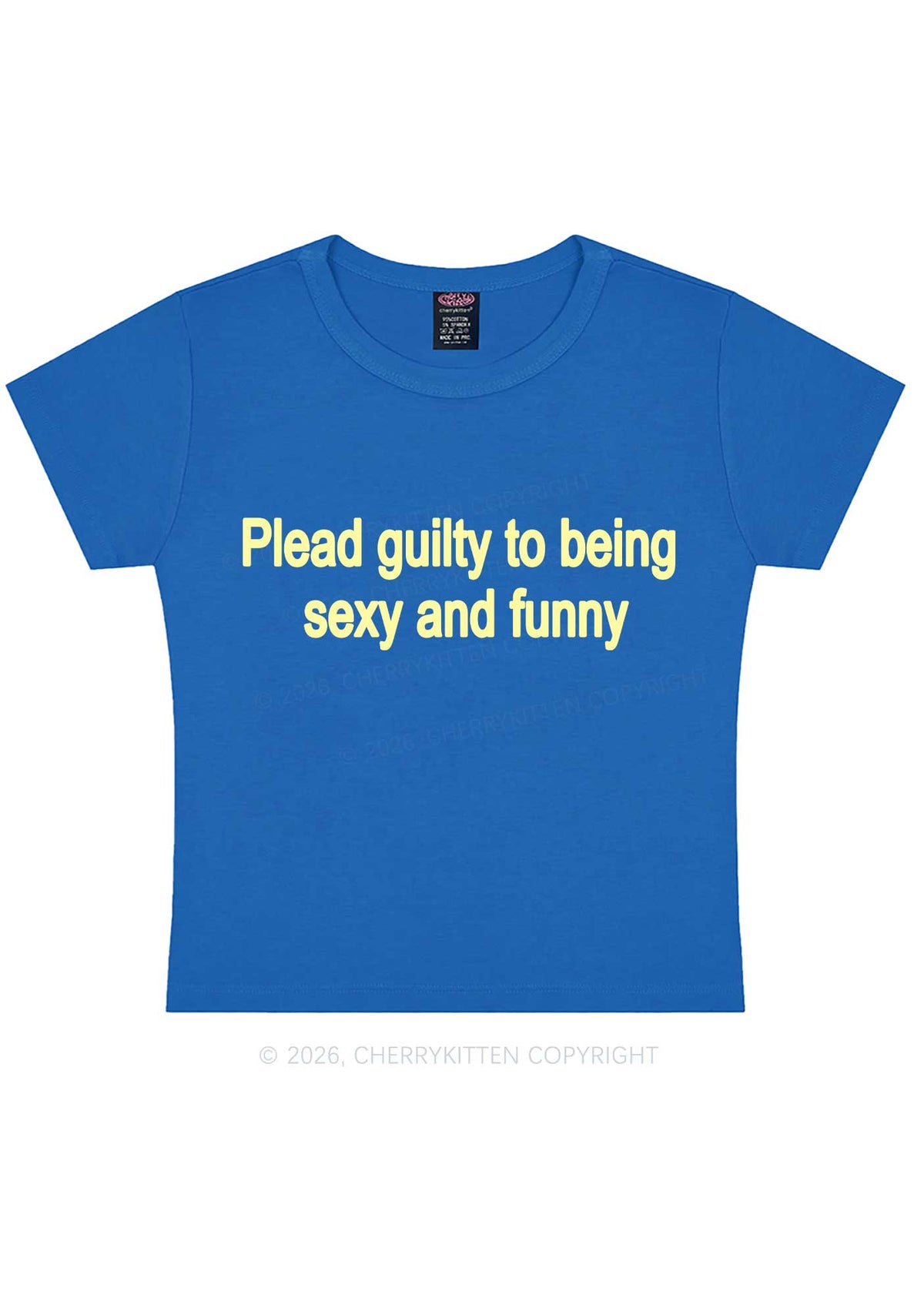 Plead Guilty To Being Funny Y2K Baby Tee Cherrykitten