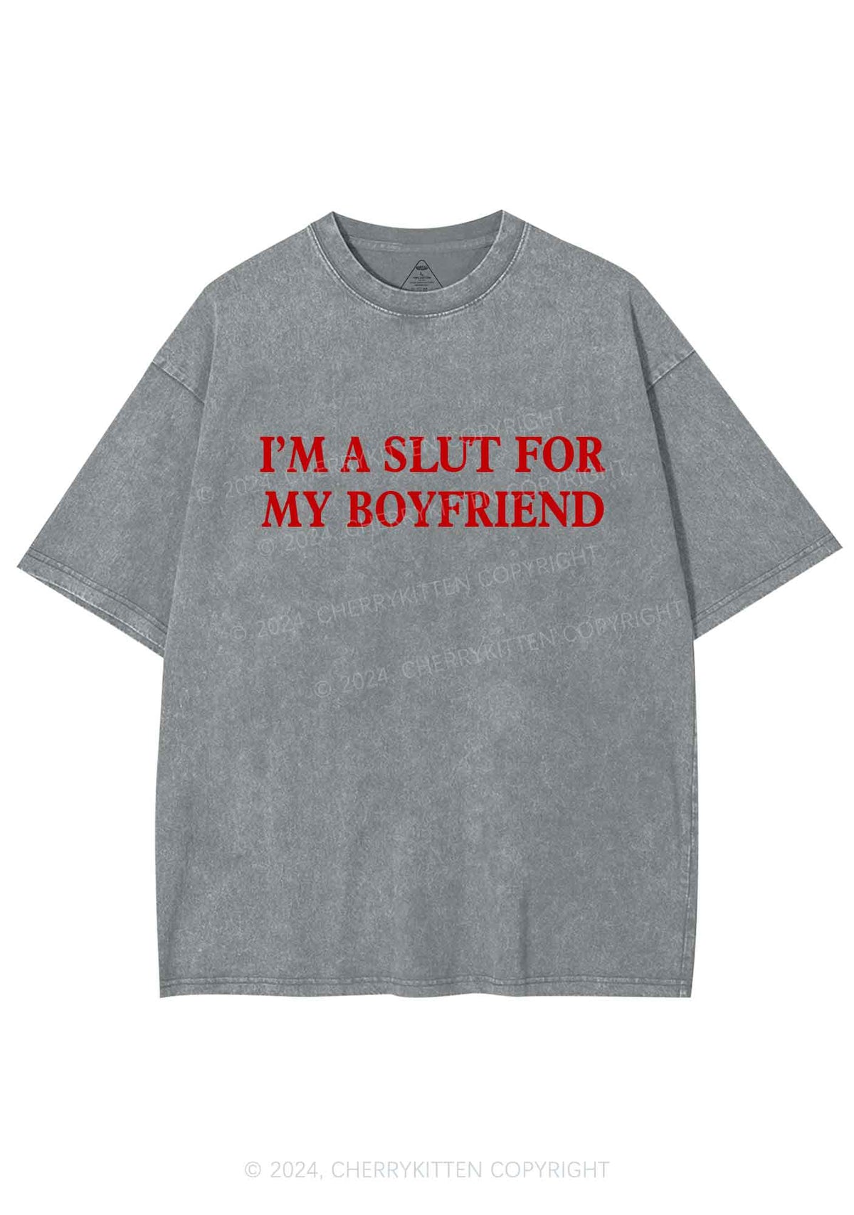 Slxt For My Girlfriend Y2K Valentine's Day Washed Tee Cherrykitten