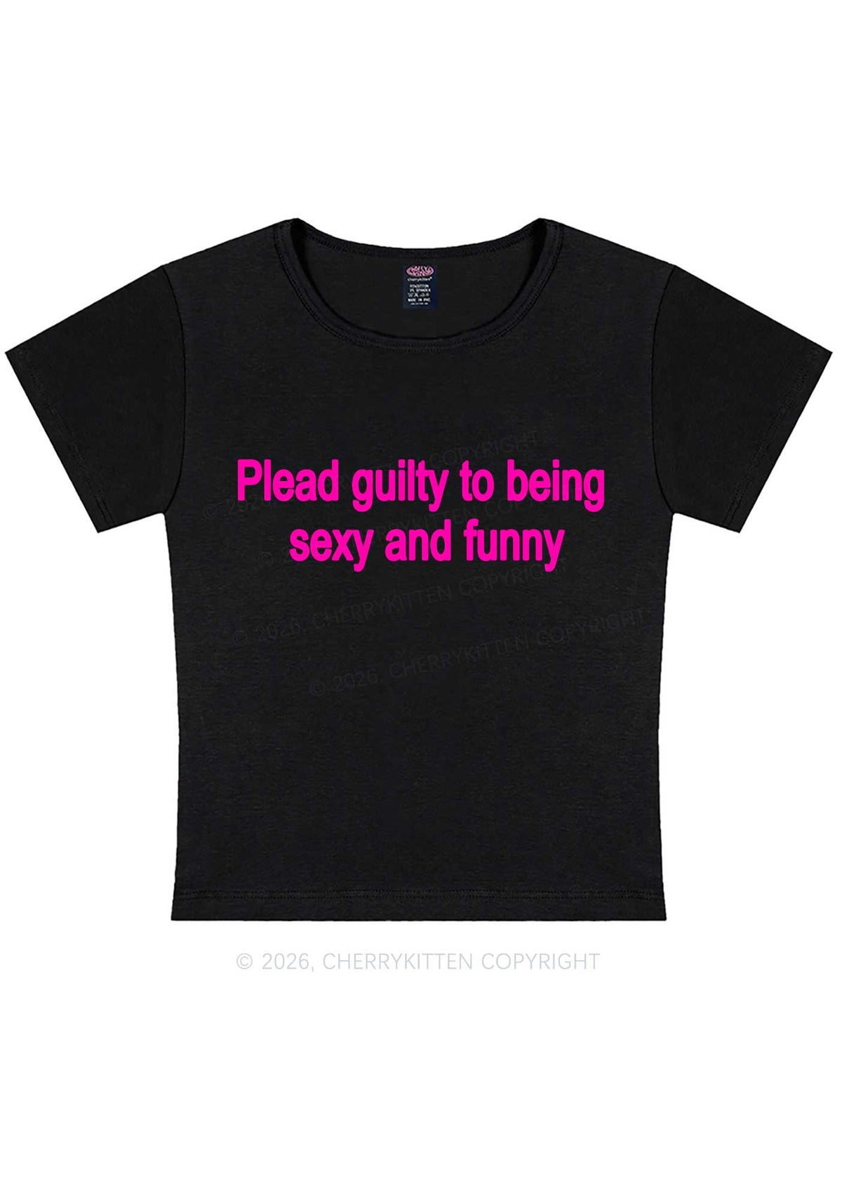 Plead Guilty To Being Funny Y2K Baby Tee Cherrykitten
