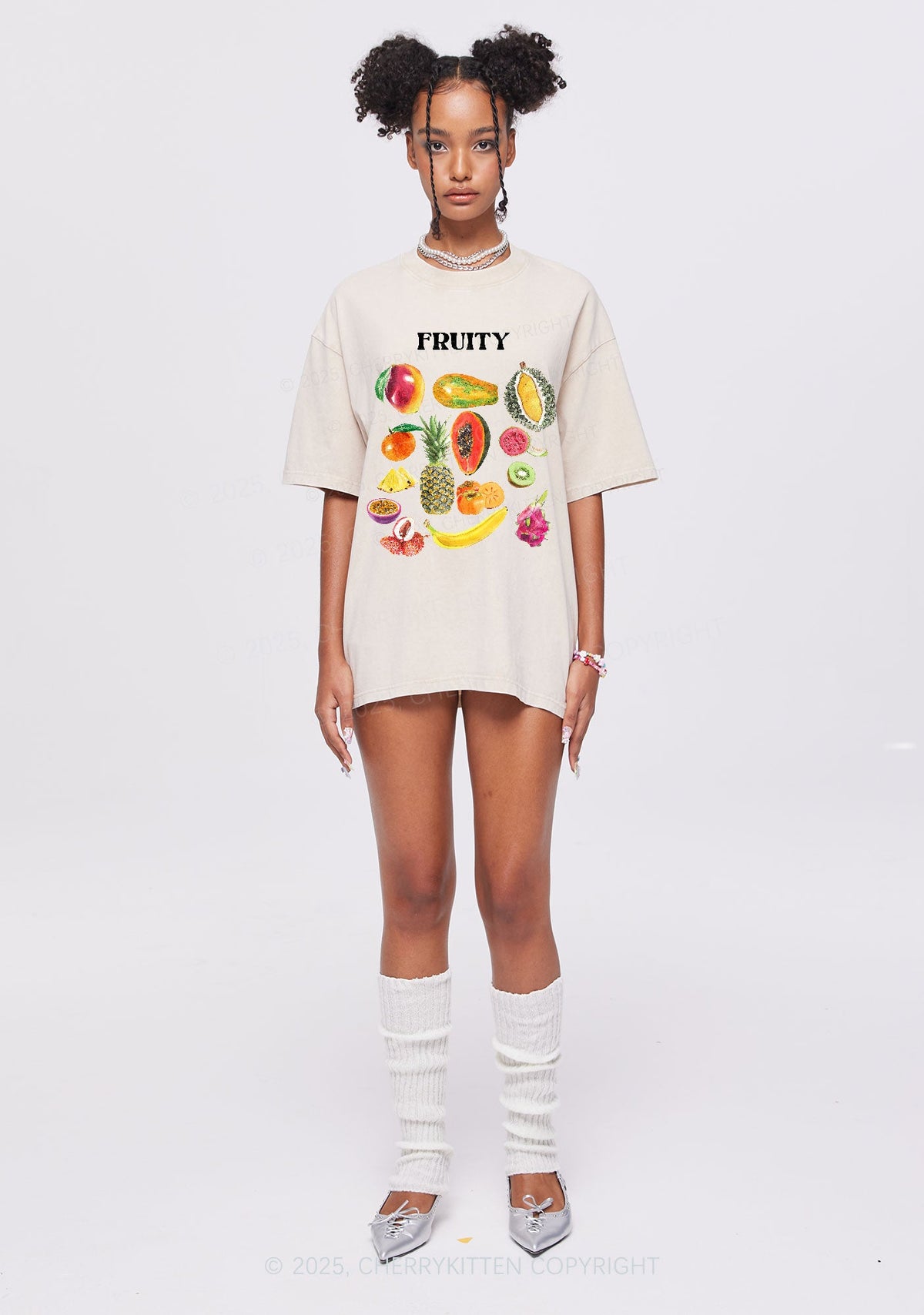 Fruity Y2K Shirts Washed Tee Cherrykitten