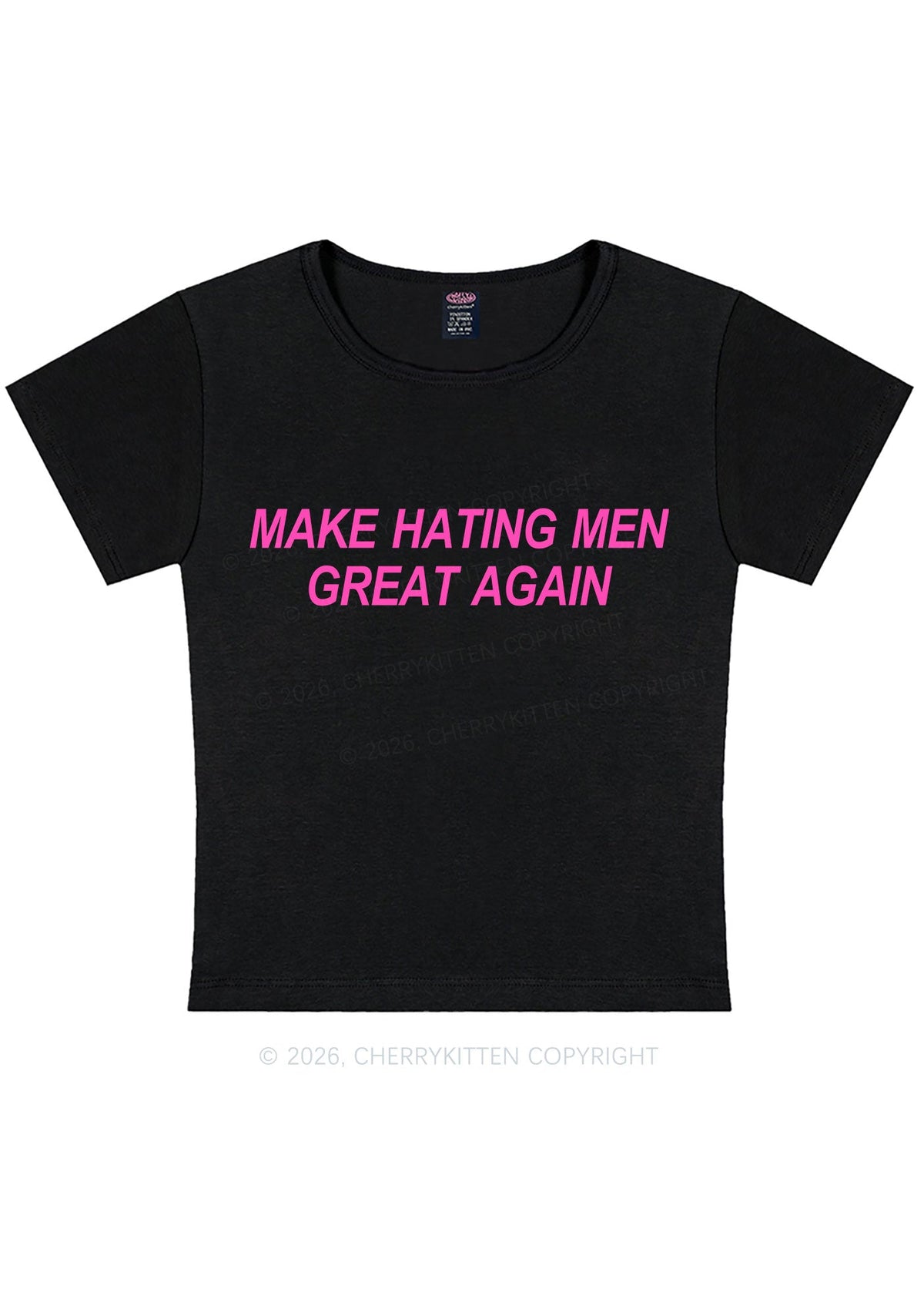 Make Hating Men Great Again Y2K Baby Tee Cherrykitten