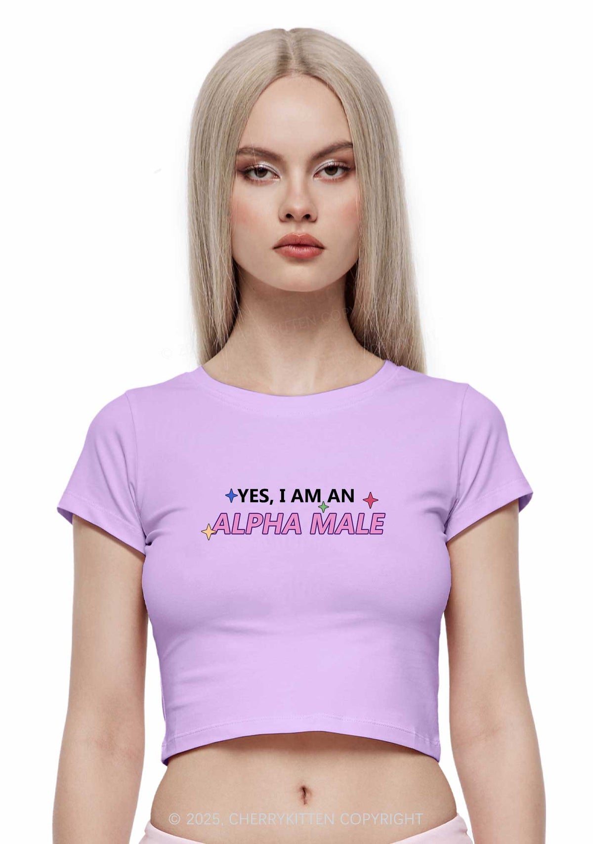Alpha Male Two Sides Pride Y2K Baby Tee Cherrykitten