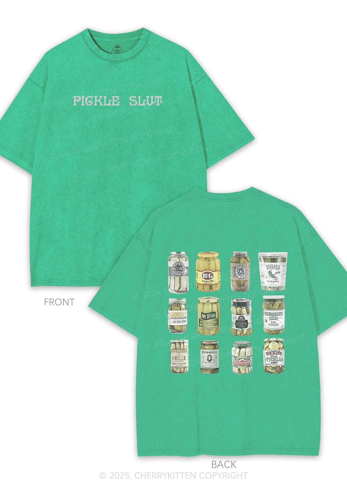 Pickle Slxt Two Sides Y2K Shirts Washed Tee Cherrykitten