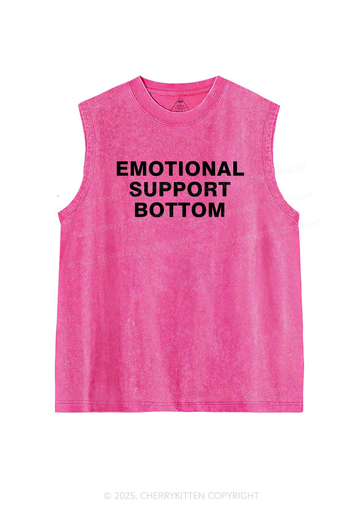 Emotional Support Bottom Pride Y2K Washed Muscle Tank Cherrykitten
