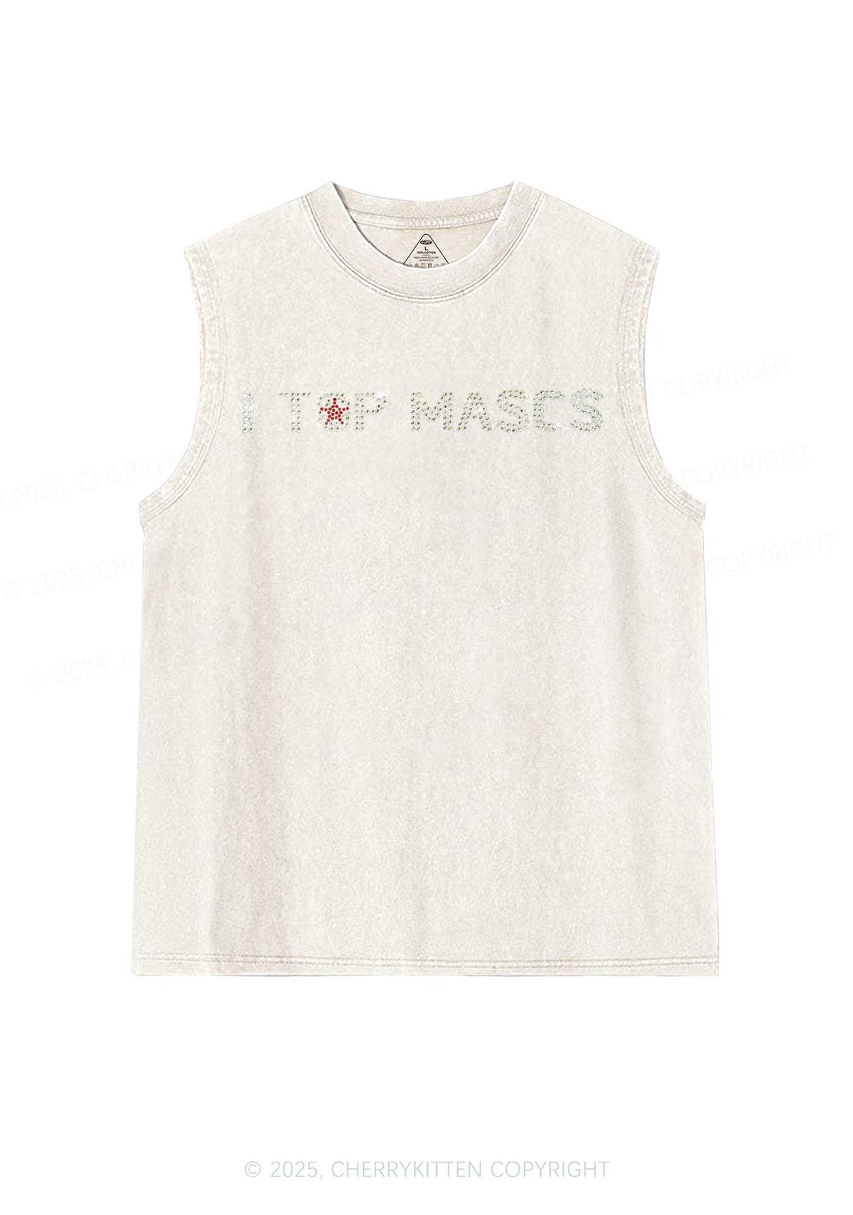 Rhinestone I Top Mascs Pride Y2K Washed Muscle Tank Cherrykitten