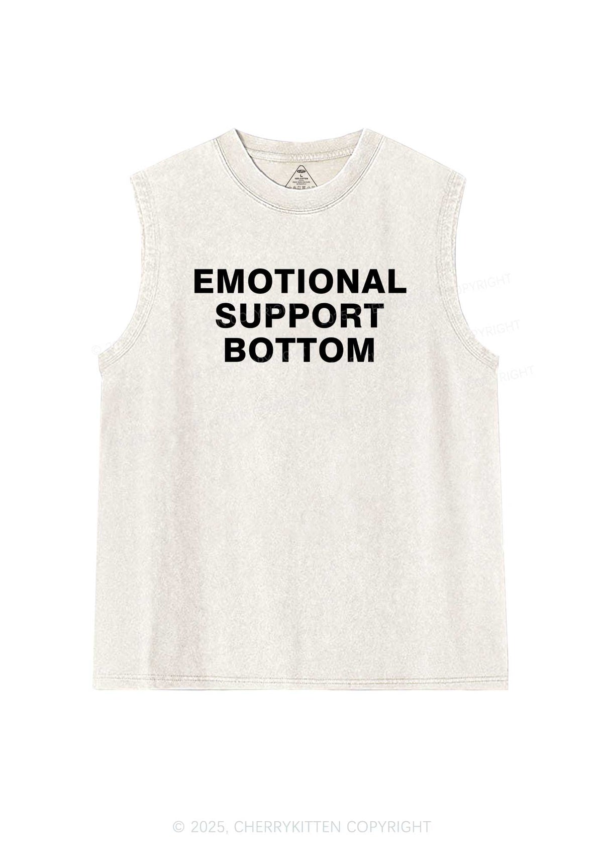 Emotional Support Bottom Pride Y2K Washed Muscle Tank Cherrykitten