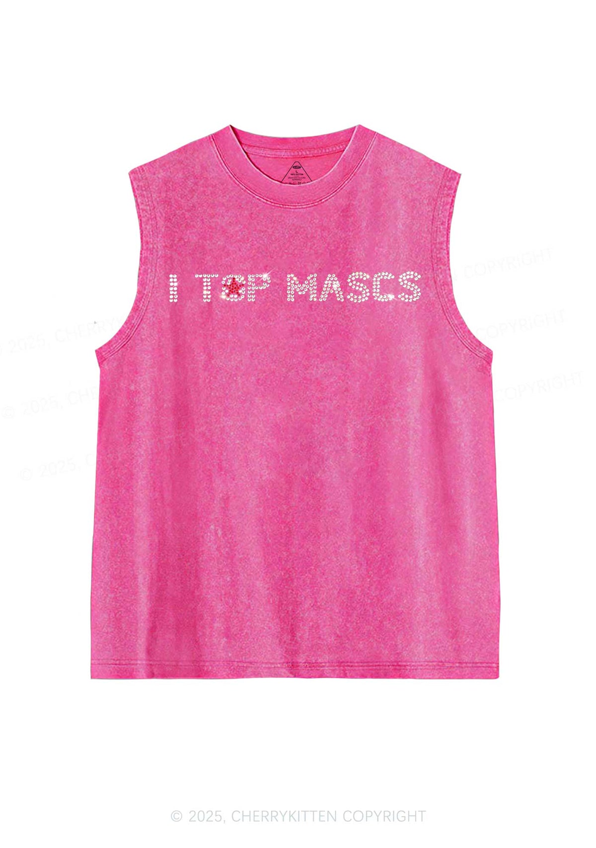 Rhinestone I Top Mascs Pride Y2K Washed Muscle Tank Cherrykitten