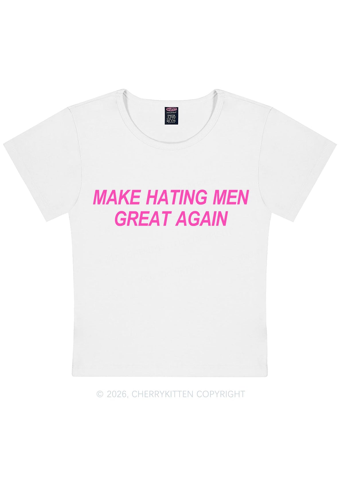 Make Hating Men Great Again Y2K Baby Tee Cherrykitten