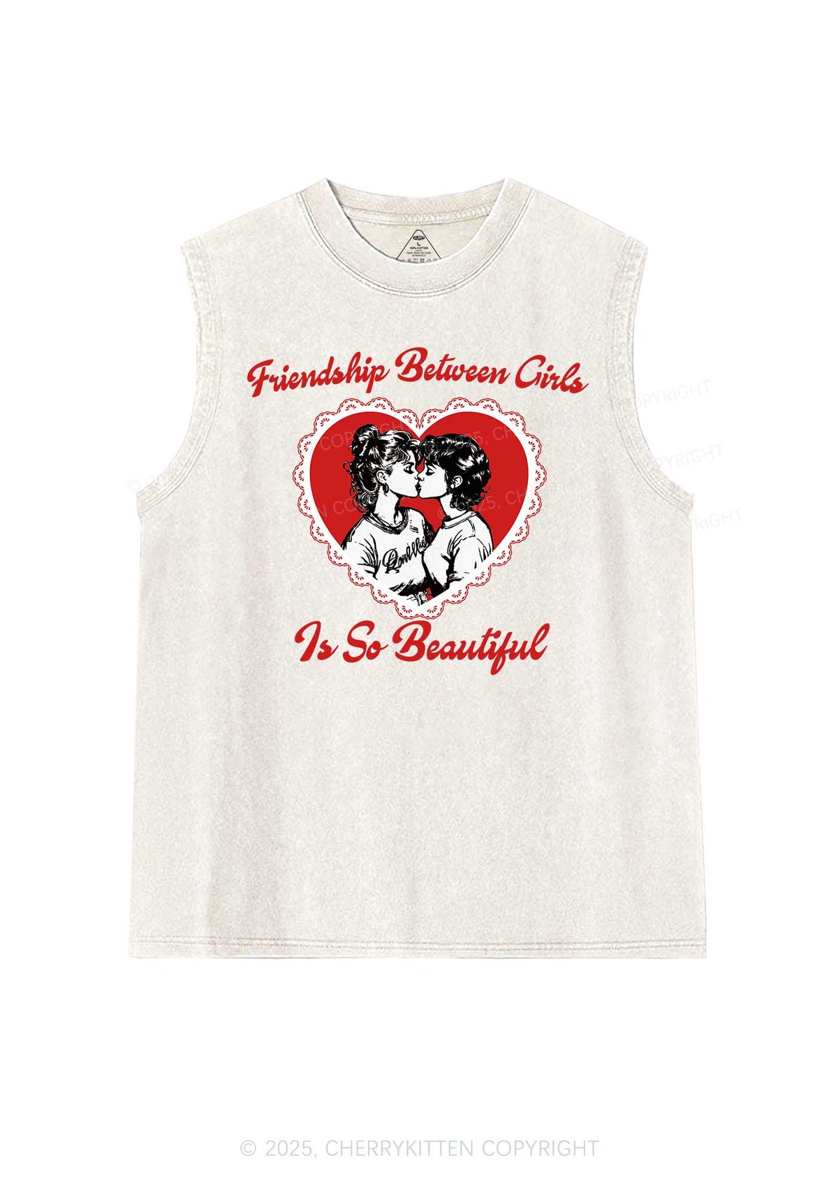 Friendship Between Girls Pride Y2K Washed Muscle Tank Cherrykitten