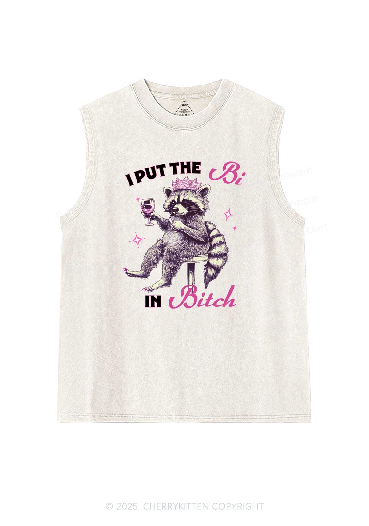 Bi Bxxch Raccoon Pride Y2K Washed Muscle Tank Cherrykitten