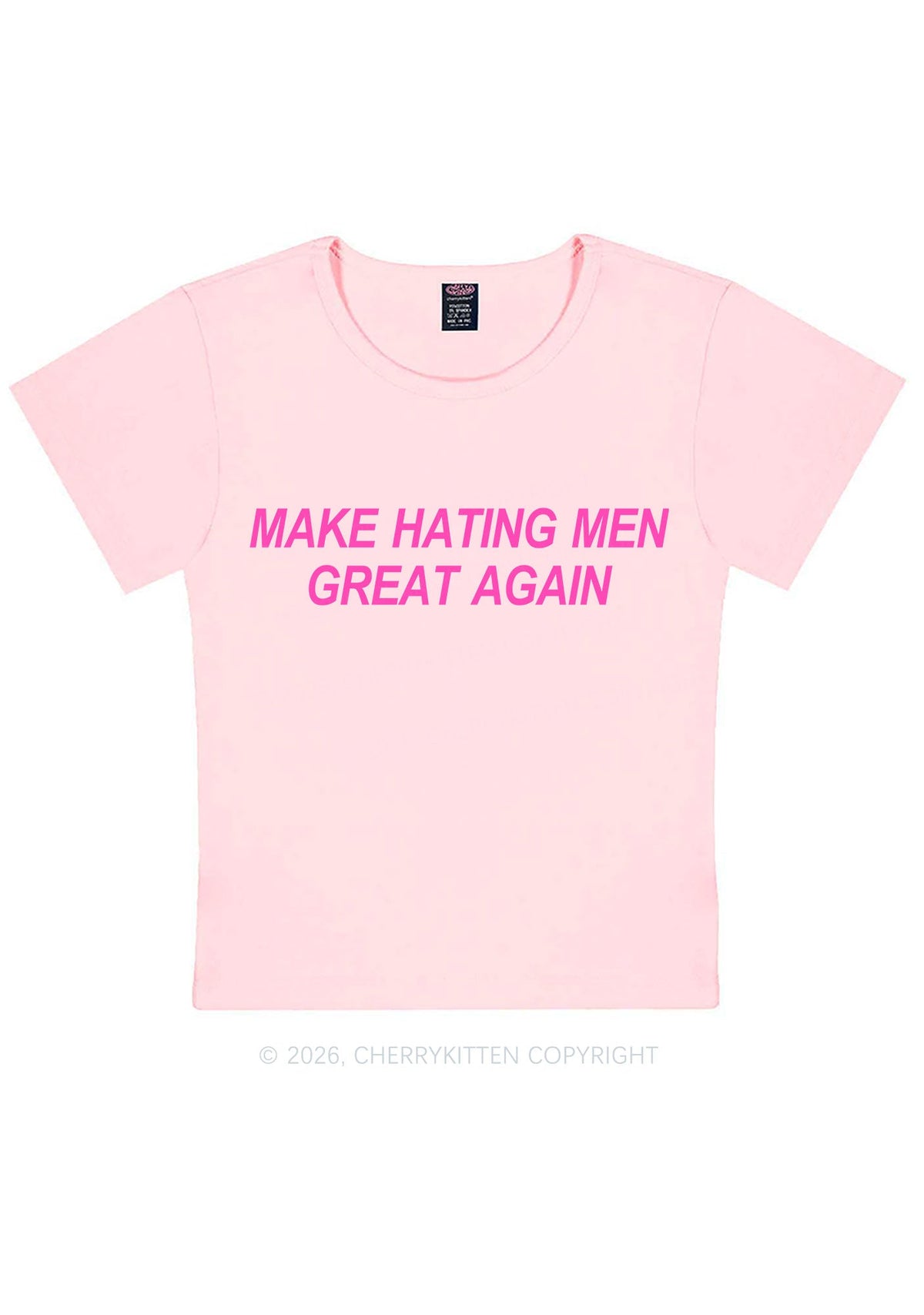Make Hating Men Great Again Y2K Baby Tee Cherrykitten
