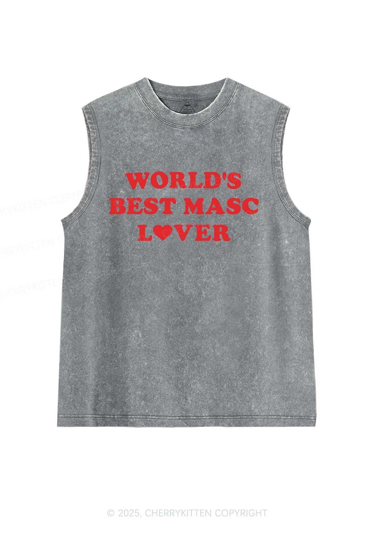 Worlds Best Masc Lover Pride Y2K Washed Muscle Tank Cherrykitten