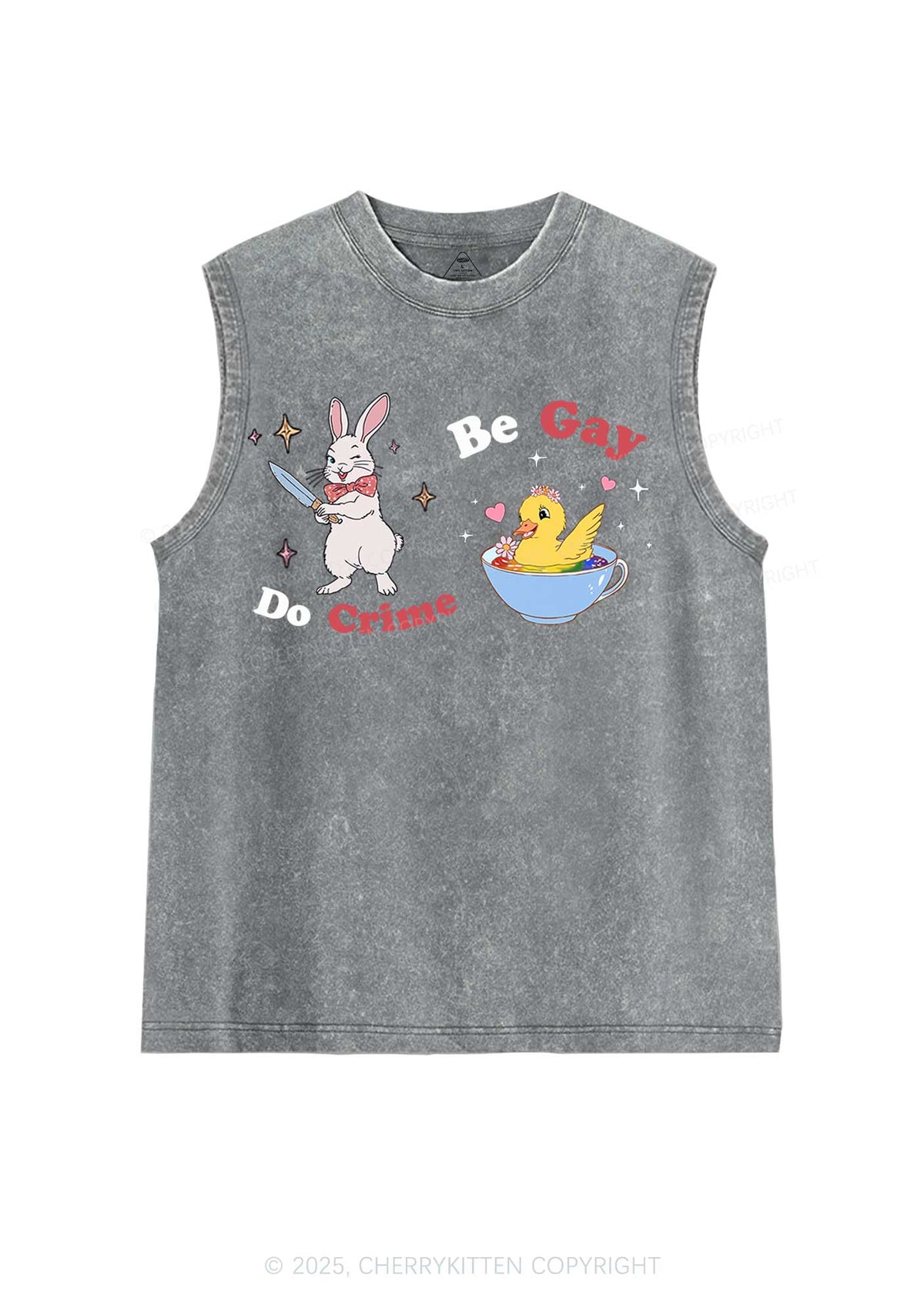 Be Gay Do Crime Pride Y2K Washed Muscle Tank Cherrykitten