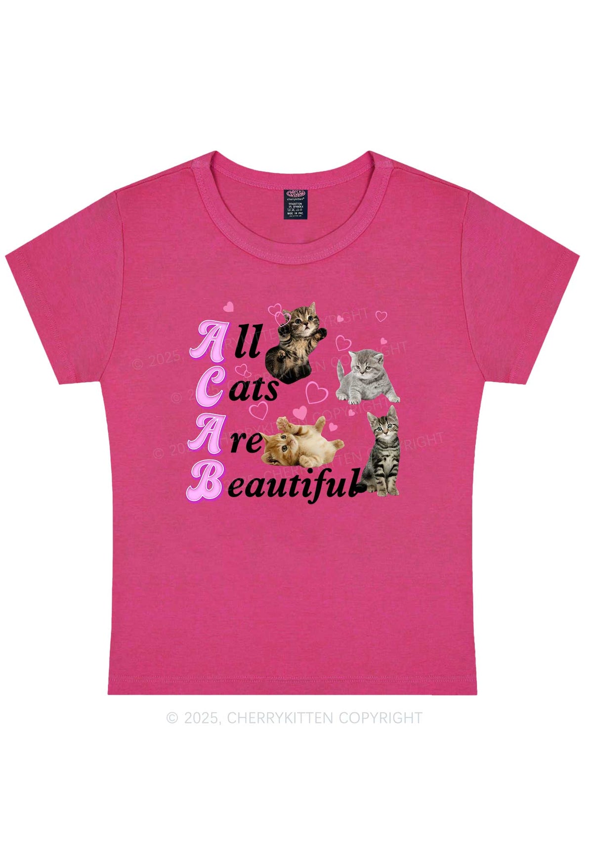 All Cats Are Beautiful Y2K Baby Tee Cherrykitten