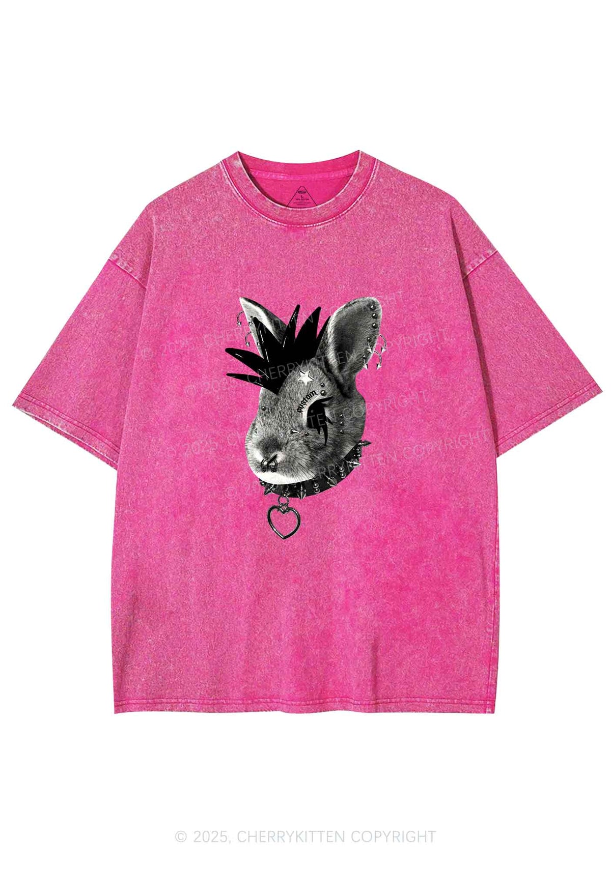 Custom Punk Pet Y2K Shirts Washed Tee Cherrykitten