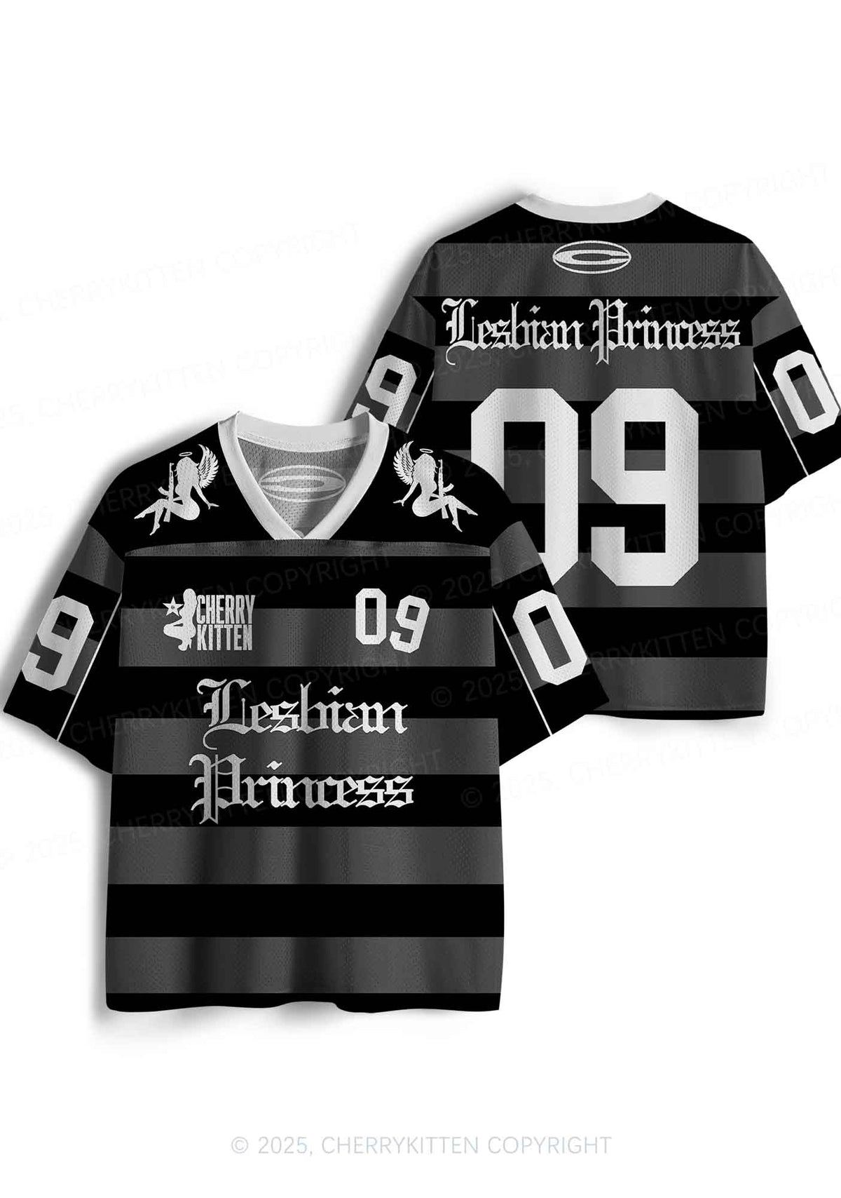 Custom Black Lesbian Princess Pride Y2K Sport Jersey Shirts Cherrykitten