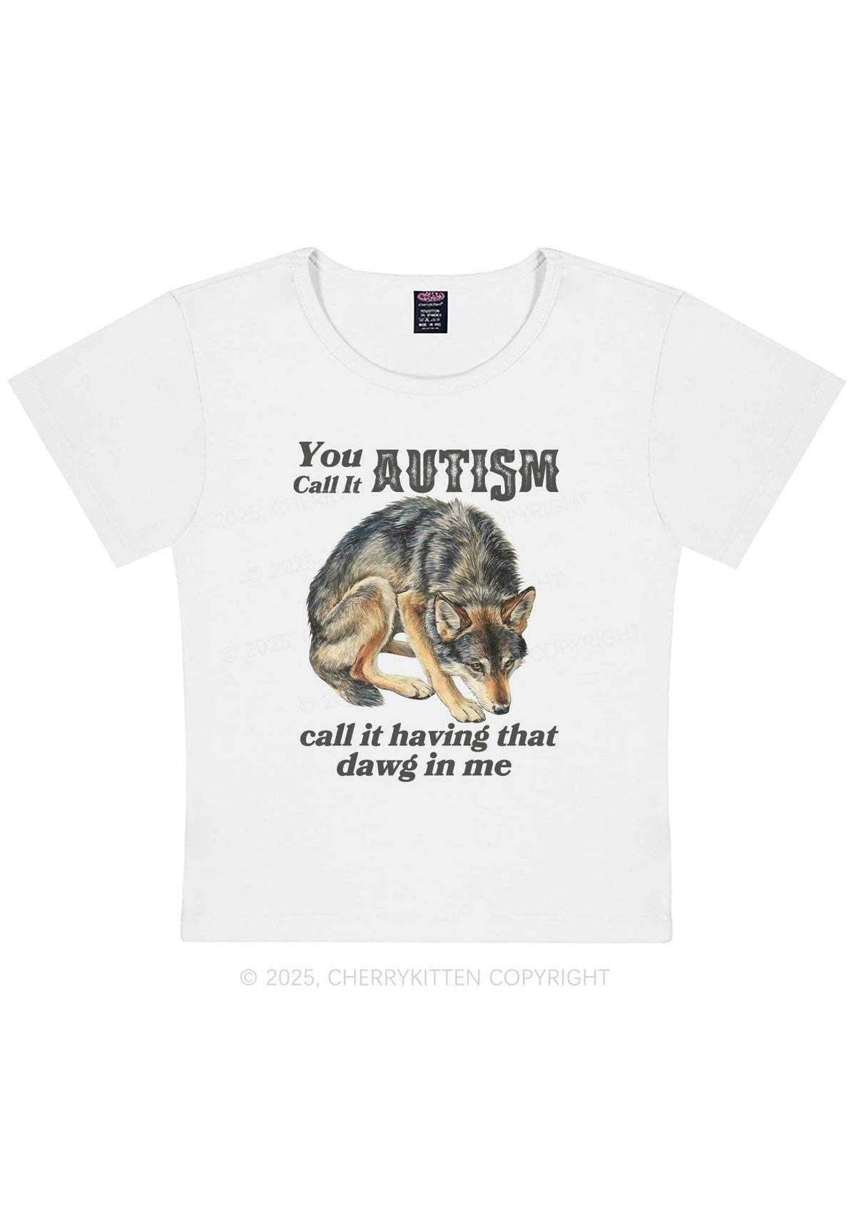 You Call It Autism Y2K Baby Tee Cherrykitten