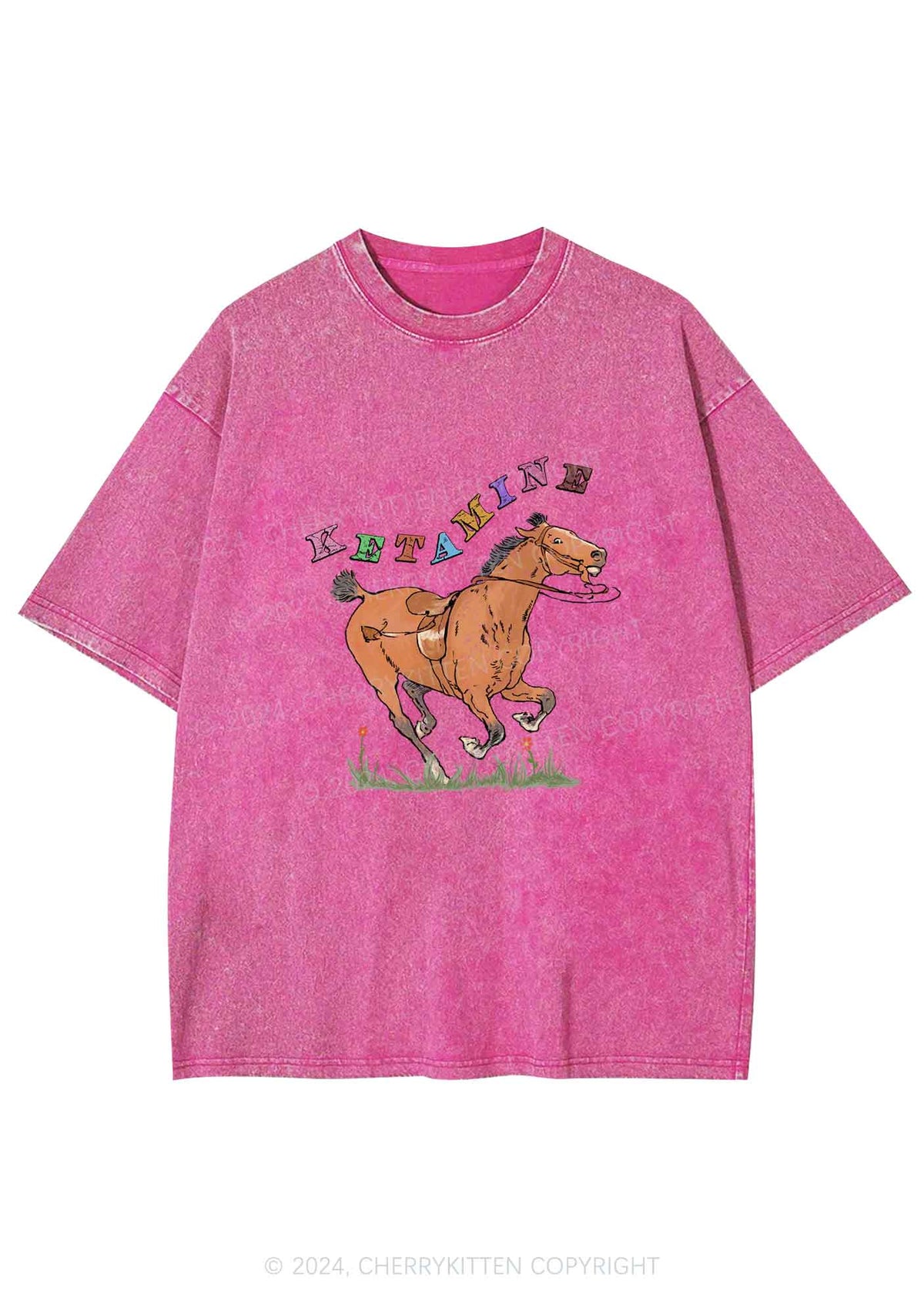 Orange Pony Y2K Washed Tee Cherrykitten