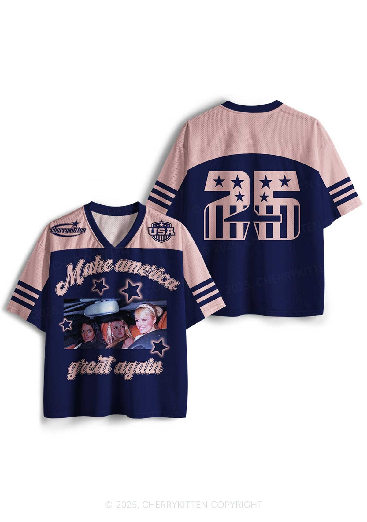 Custom Blue Make America Great Y2K Sport Jersey Shirts Cherrykitten