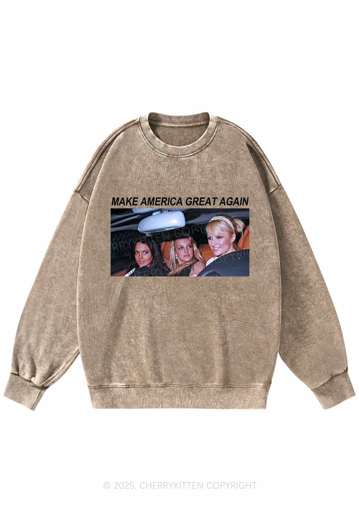 Make America Great Y2K Washed Sweatshirts Cherrykitten