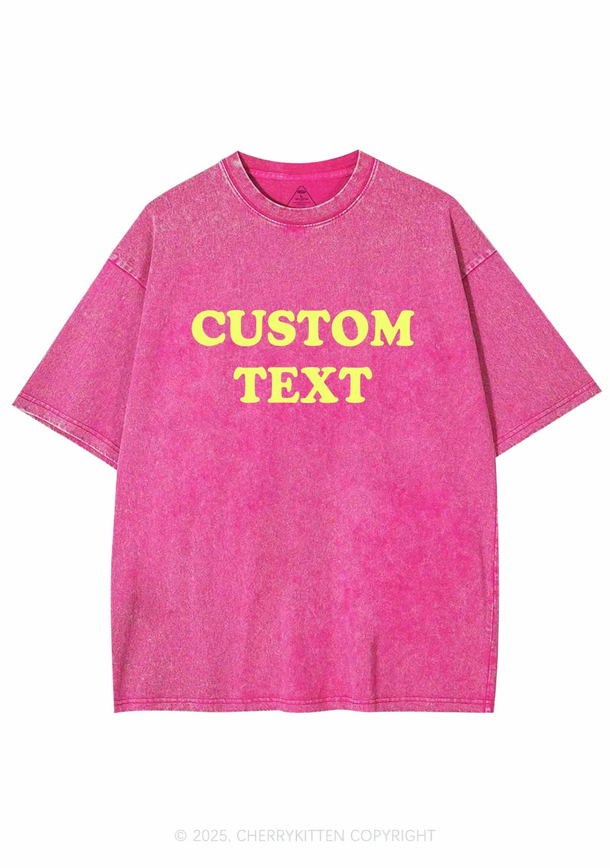 Custom Text Y2K Washed Tee Cherrykitten