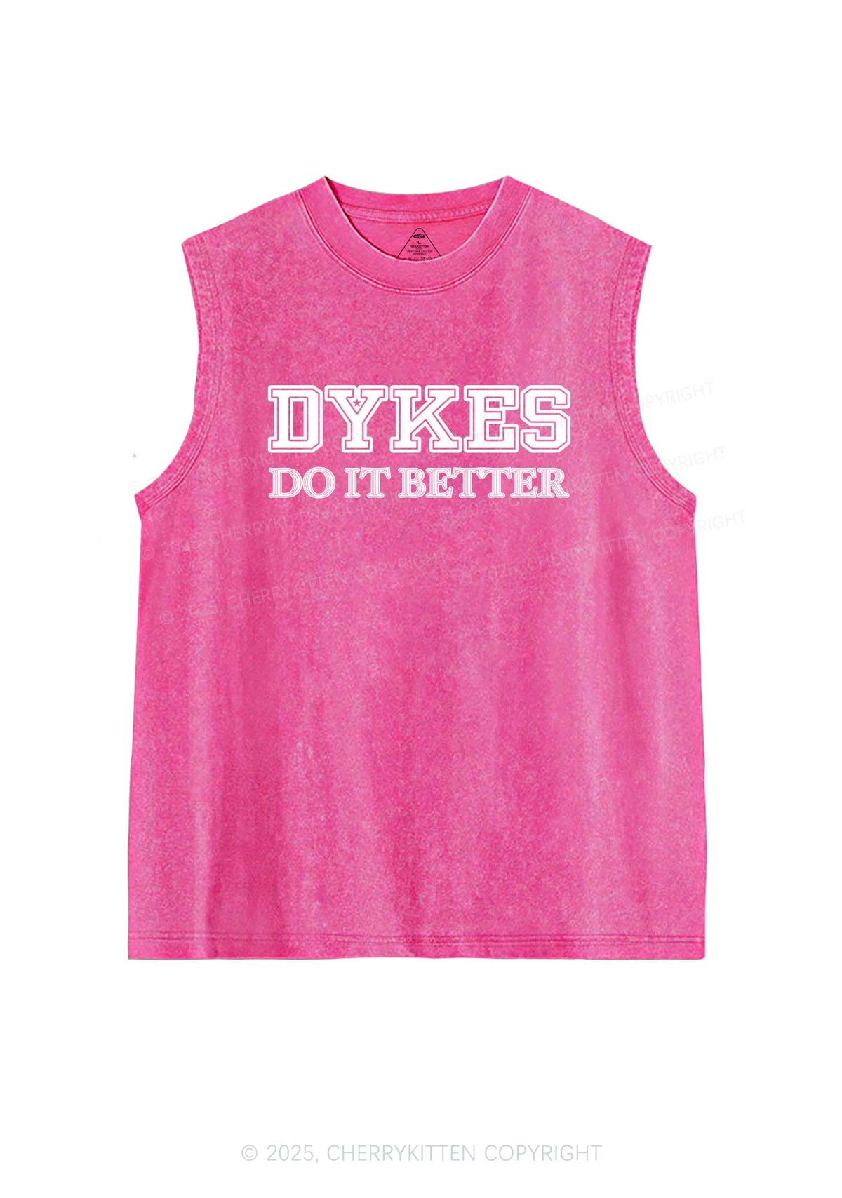Dykes Do It Better Pride Y2K Washed Muscle Tank Cherrykitten