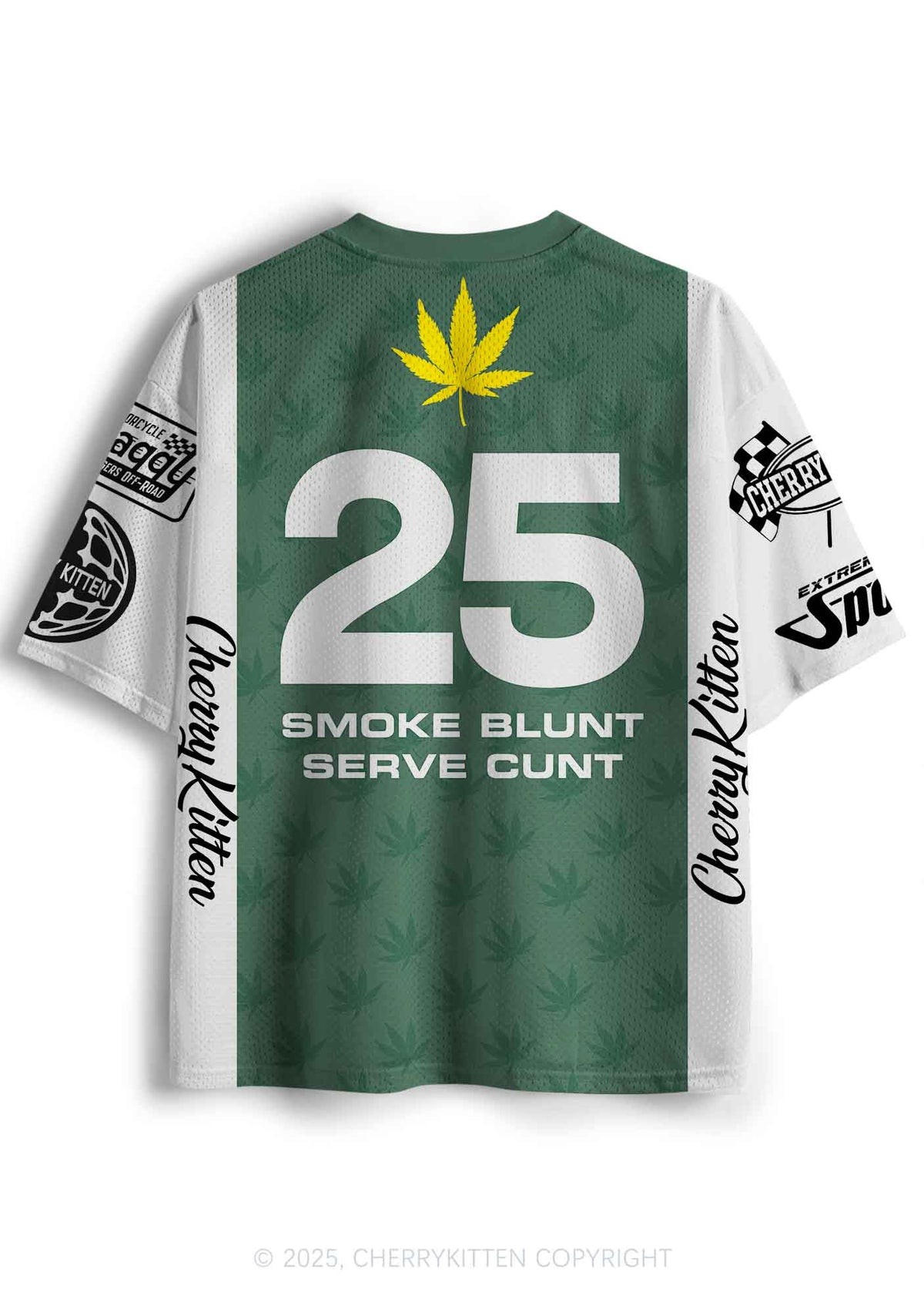 Custom Green Racing Smoke Blunt Y2K Sport Jersey Shirts Cherrykitten