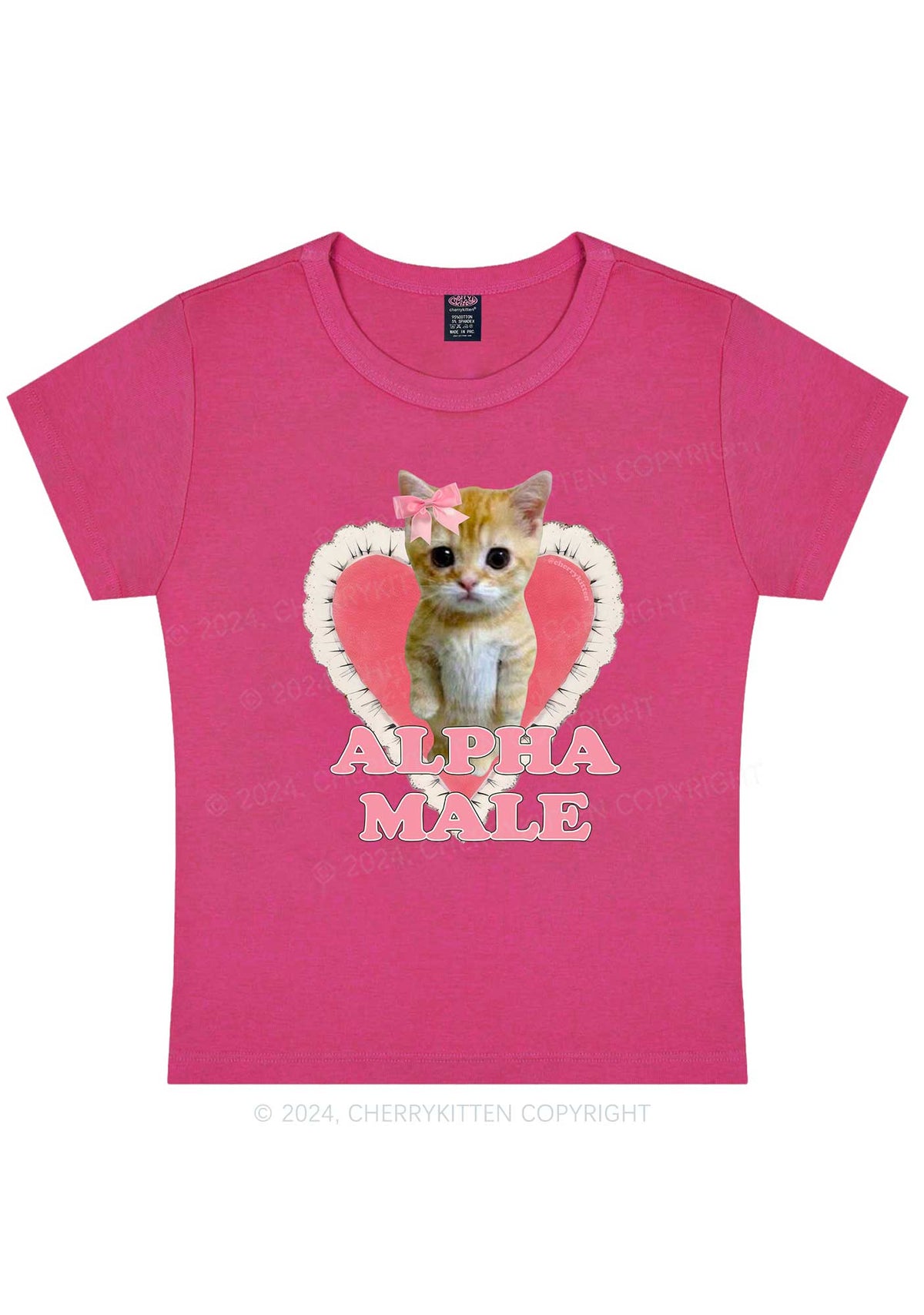 Alpha Male Kitten Y2K Baby Tee Cherrykitten