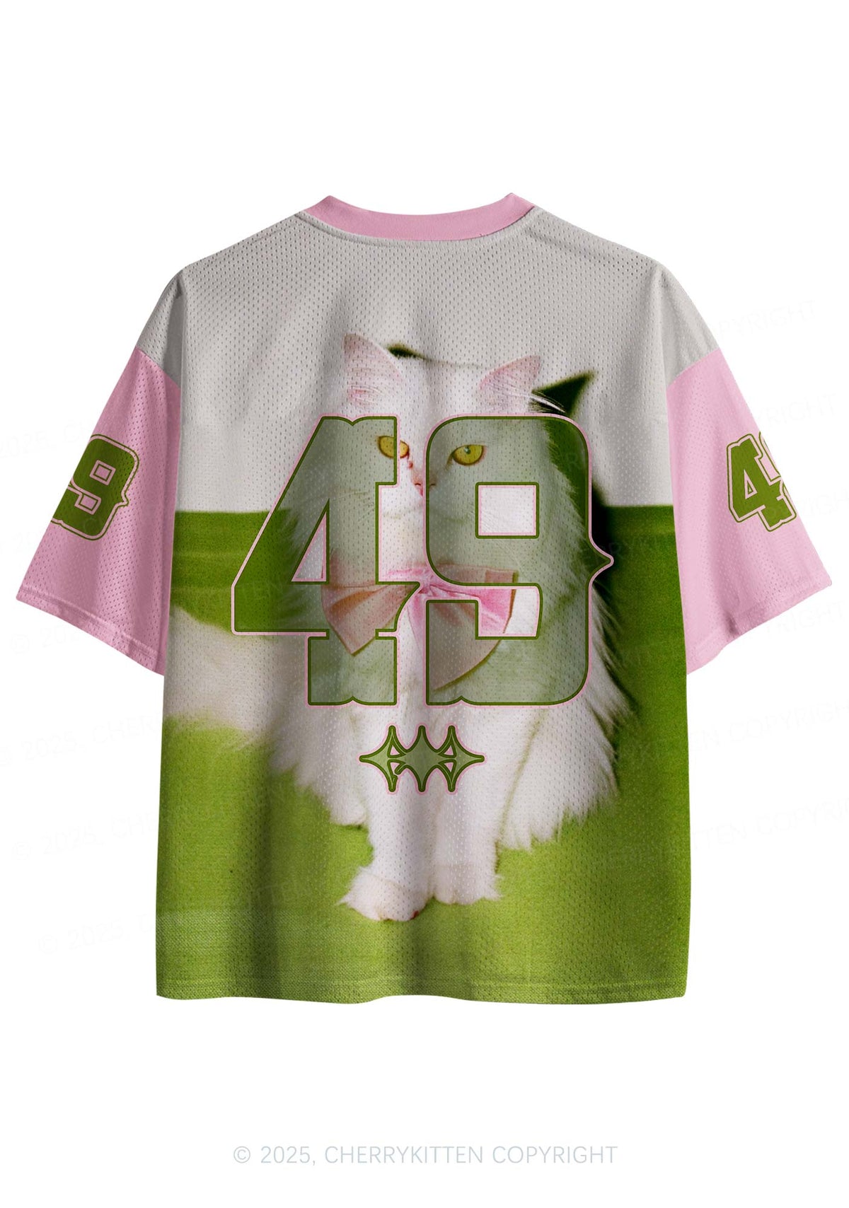 Custom Pink Bow Cat Y2K Sport Jersey Shirts Cherrykitten