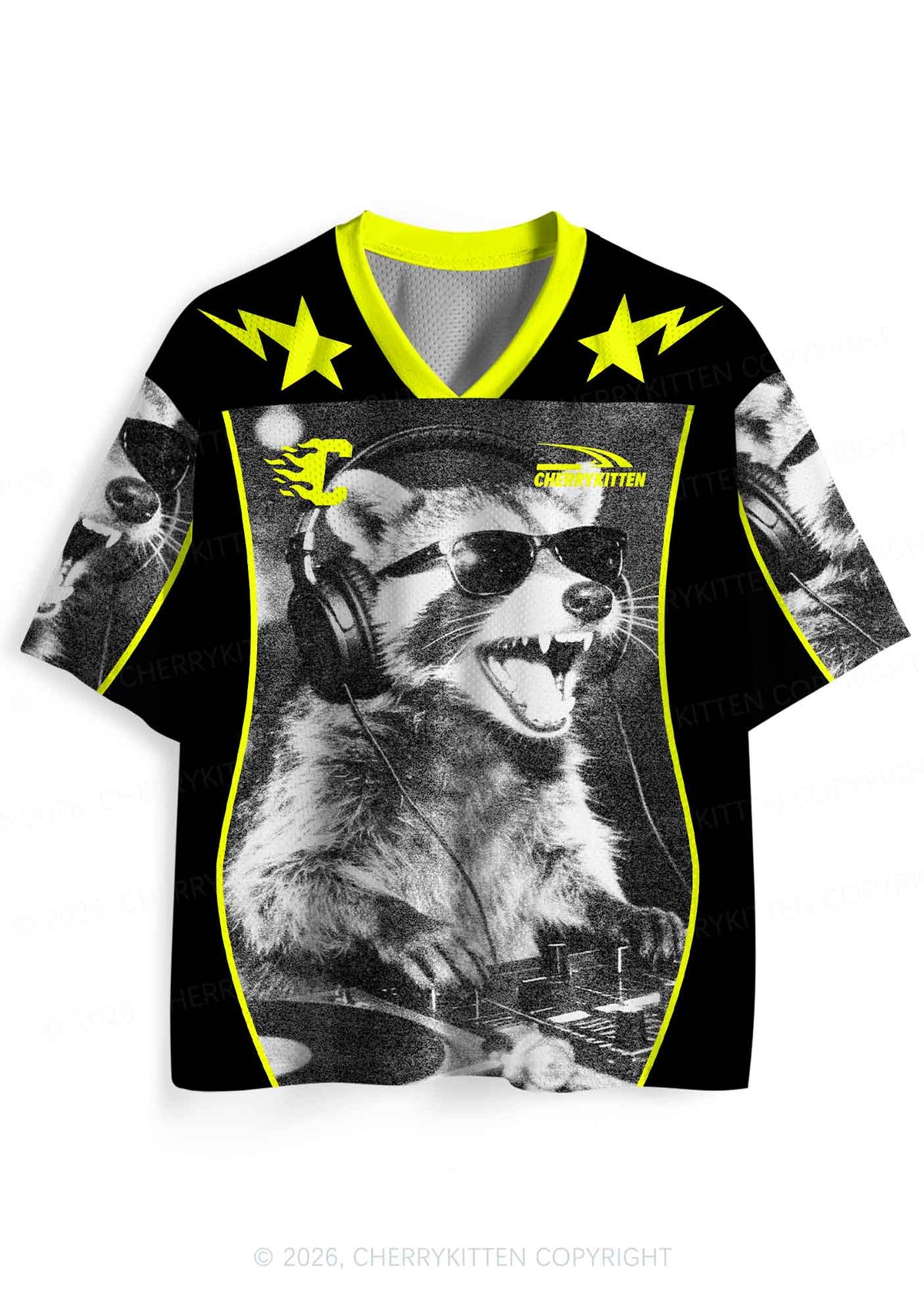 DJ Raccoon Y2K Sport Jersey Shirts Cherrykitten