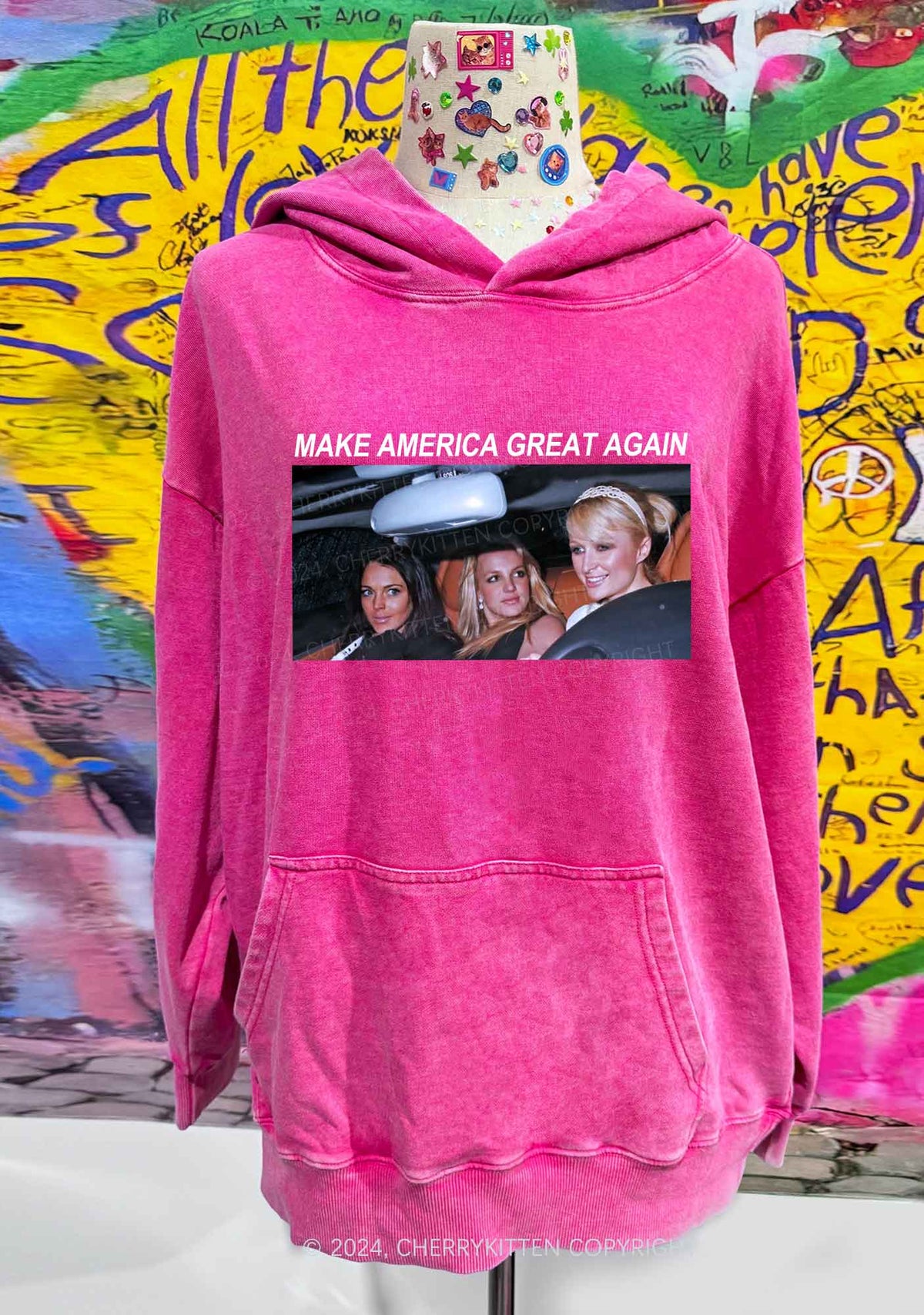Make America Great Y2K Washed Hoodie Cherrykitten