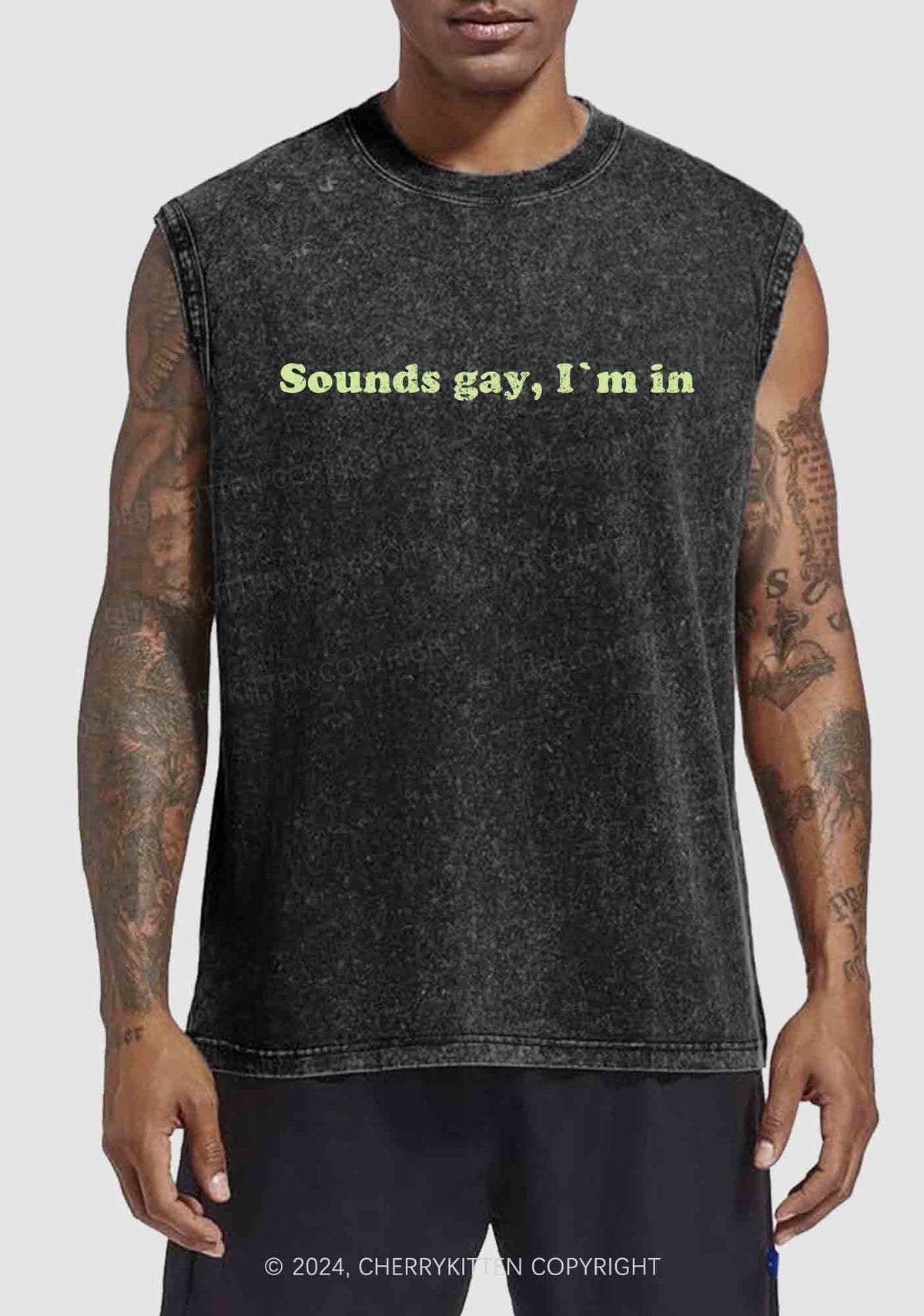Sounds Gay Y2K Washed Tank Cherrykitten