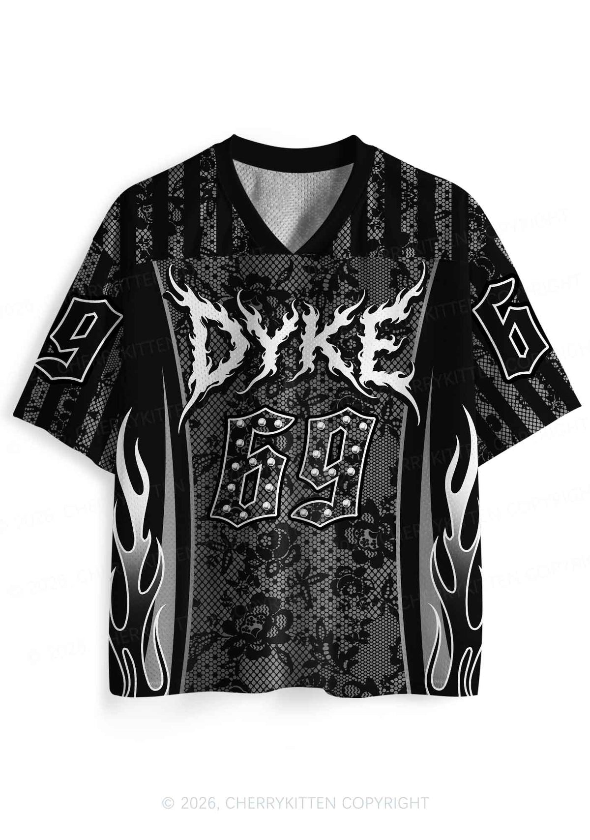 Punk Rivets Dyke Pride Y2K Sport Jersey Shirts Cherrykitten