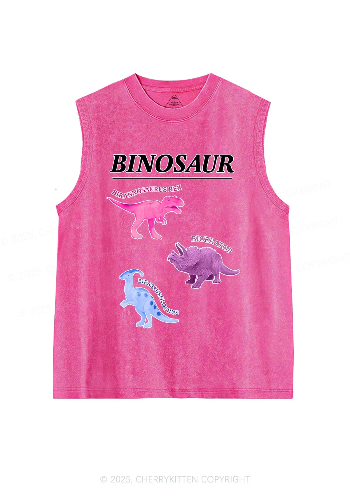 Binosaur Pride Y2K Washed Muscle Tank Cherrykitten