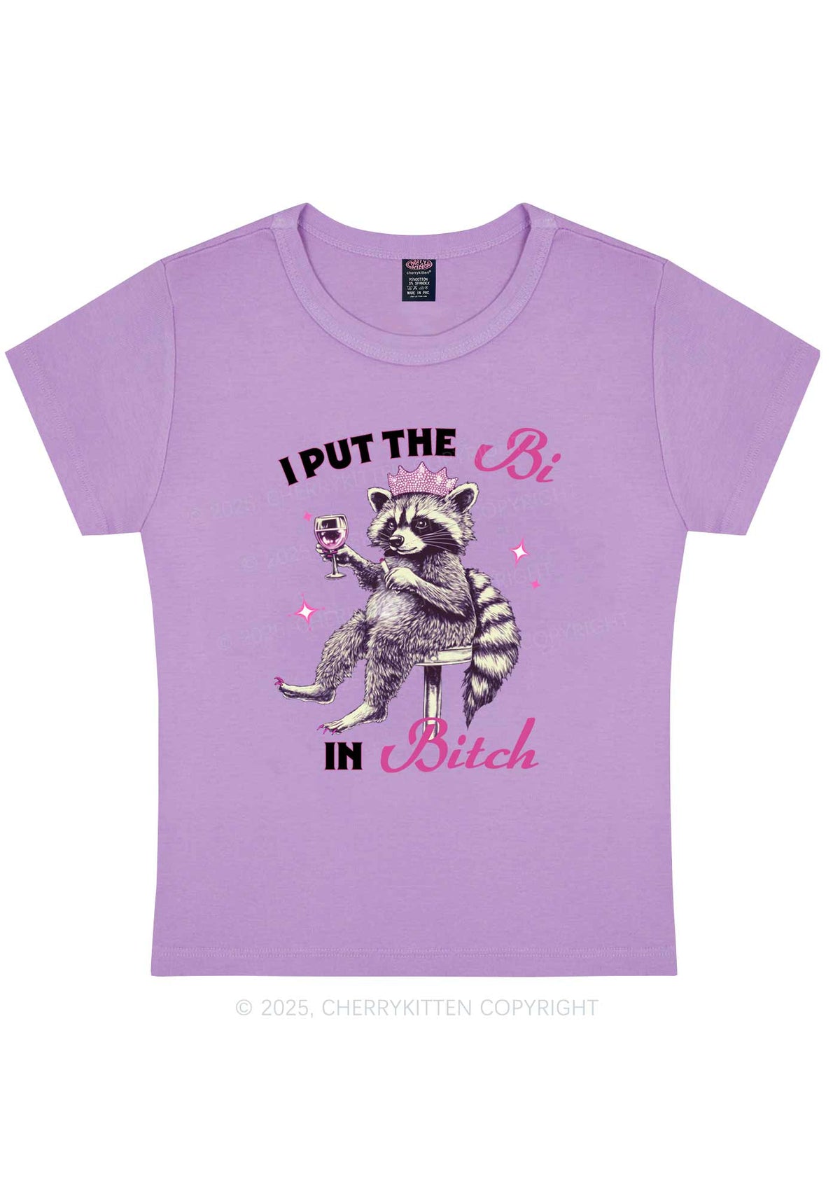 Bi Bxxch Raccoon Pride Y2K Baby Tee Cherrykitten