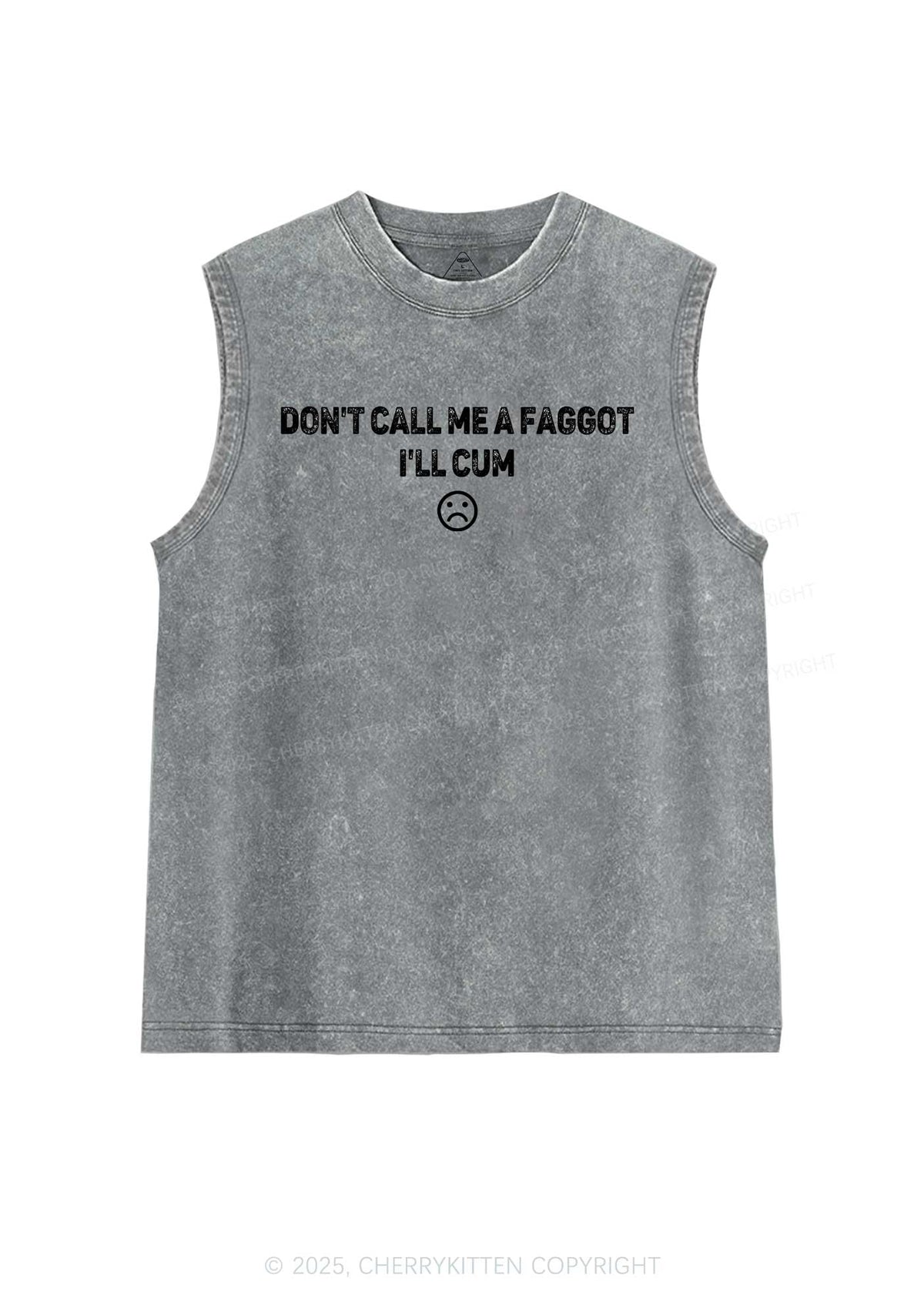 Dont Call Me Faggot Pride Y2K Washed Muscle Tank Cherrykitten