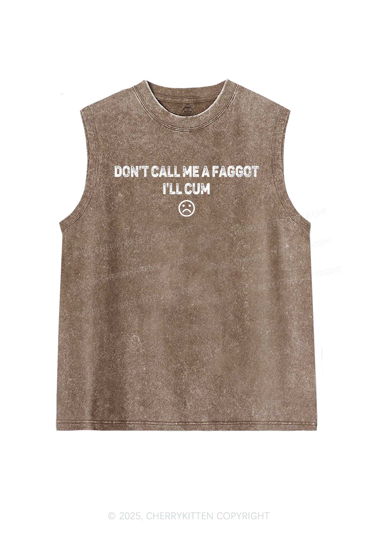 Dont Call Me Faggot Pride Y2K Washed Muscle Tank Cherrykitten
