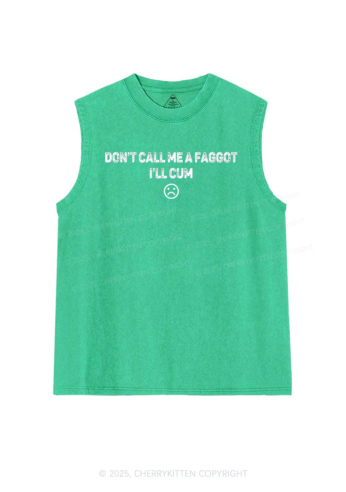 Dont Call Me Faggot Pride Y2K Washed Muscle Tank Cherrykitten
