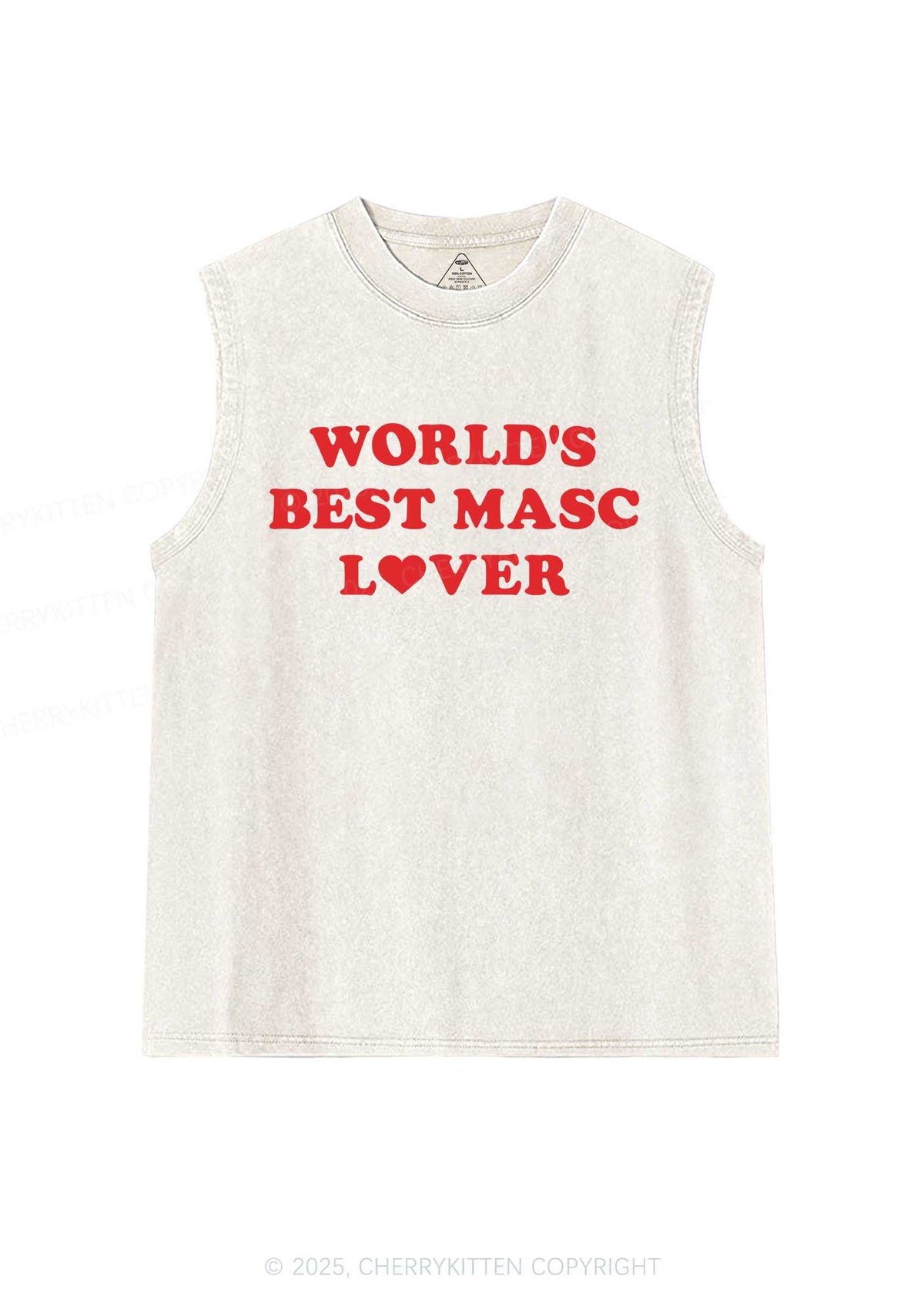 Worlds Best Masc Lover Pride Y2K Washed Muscle Tank Cherrykitten