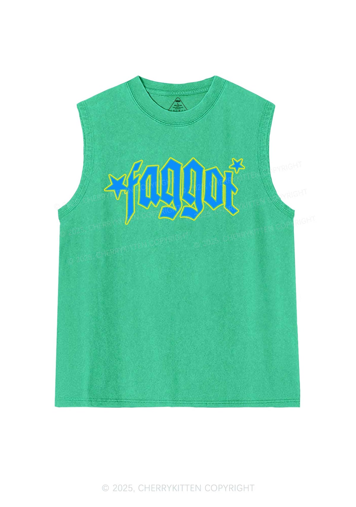 Faggot Stars Pride Y2K Washed Muscle Tank Cherrykitten