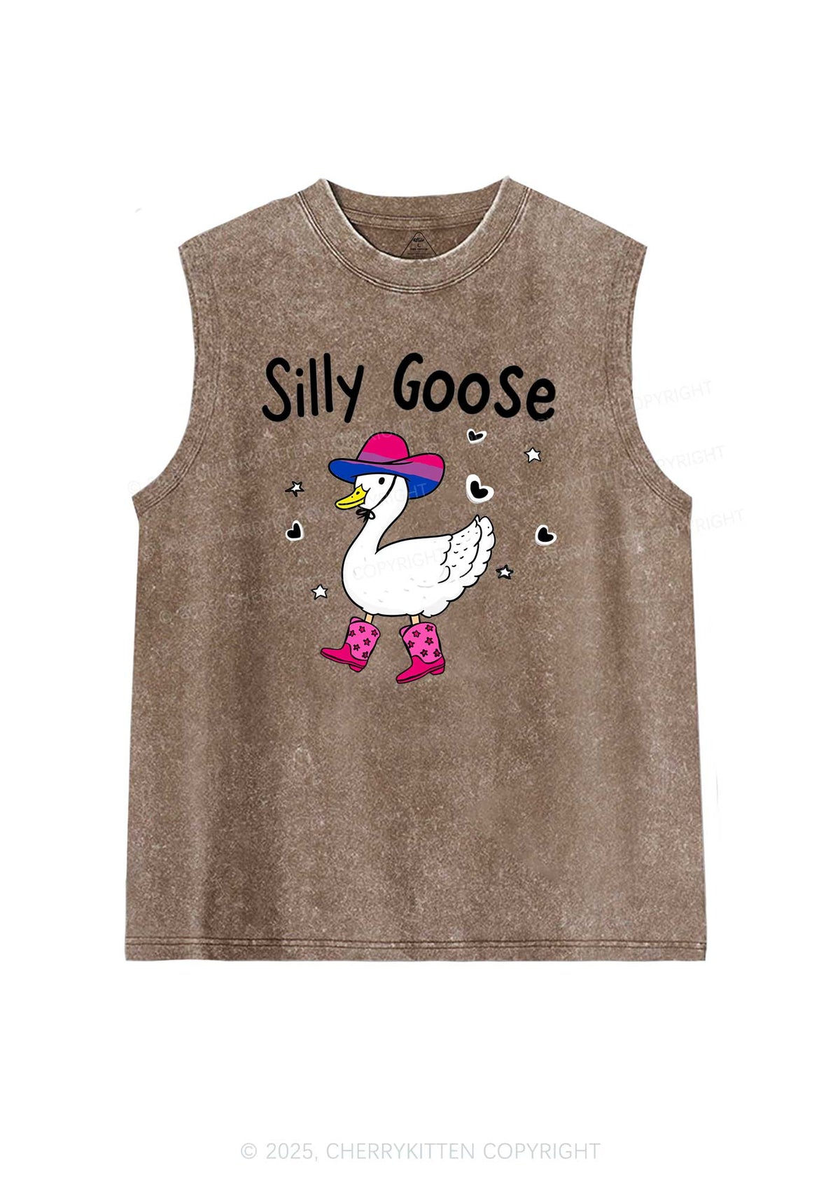 Silly Goose Bisexual Pride Y2K Washed Muscle Tank Cherrykitten