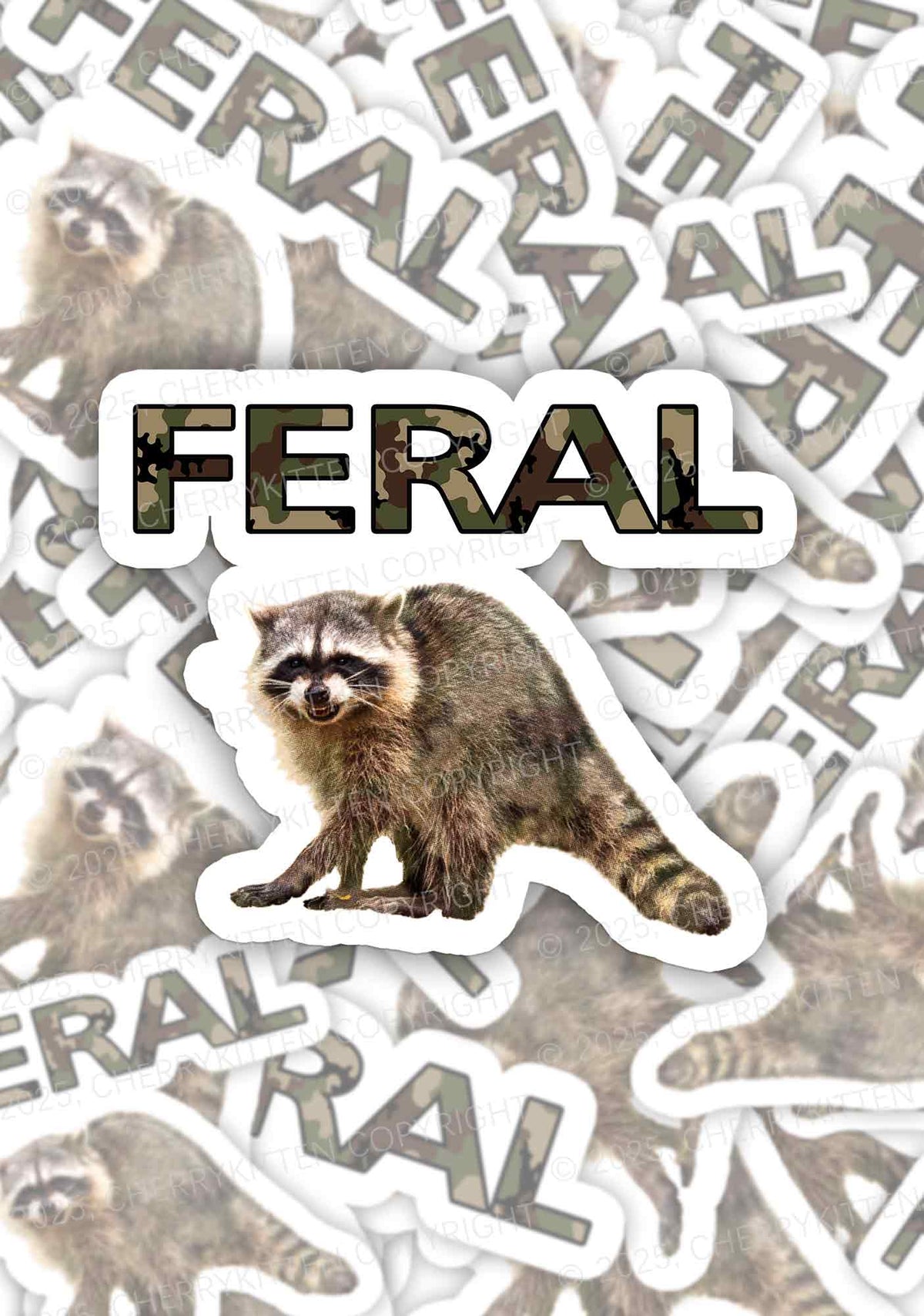 Feral Raccoon 1Pc Y2K Sticker Cherrykitten
