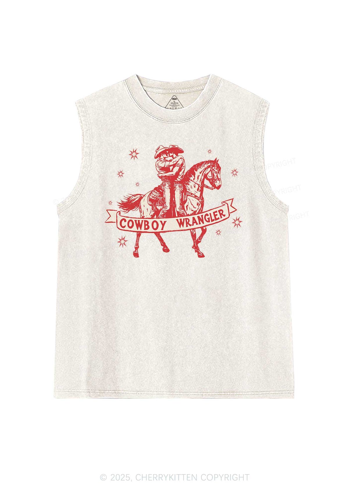 Cowboy Wrangler Pride Y2K Washed Muscle Tank Cherrykitten